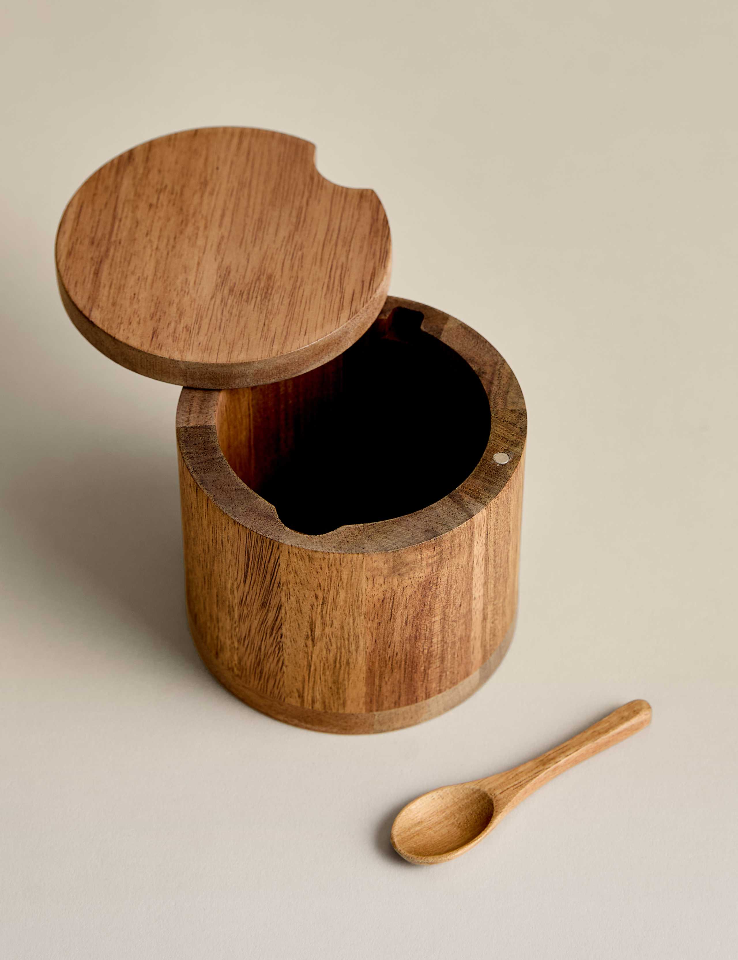 Wooden Pot with Spoon 1 of 5