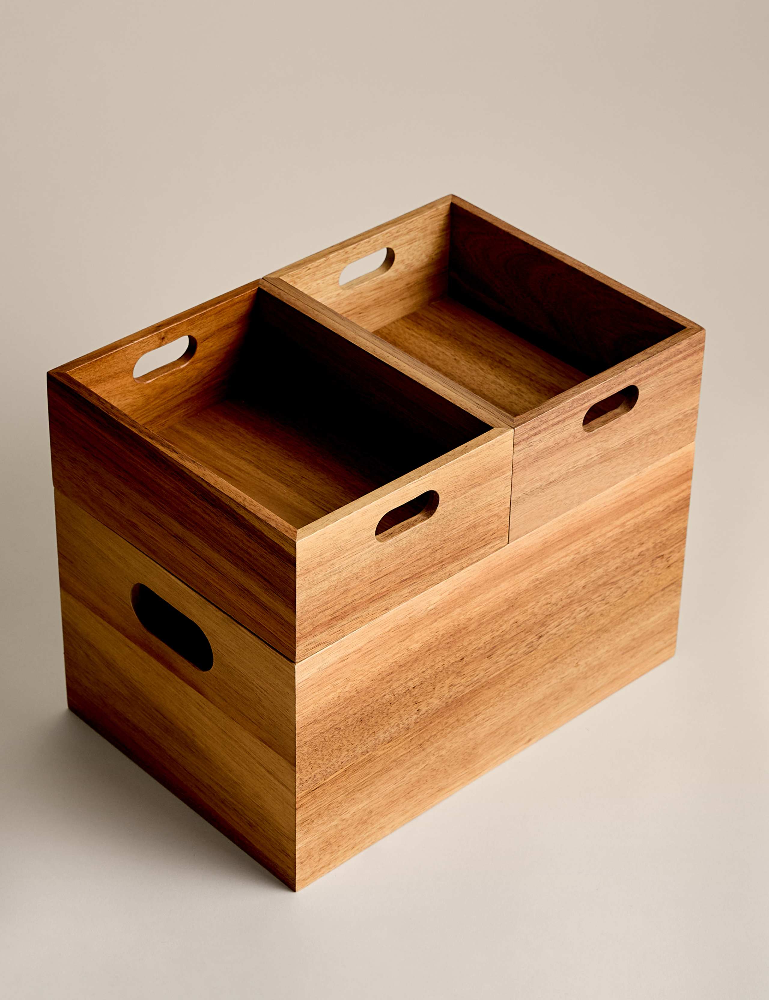 Set of 3 Wooden Stacking Boxes 4 of 6