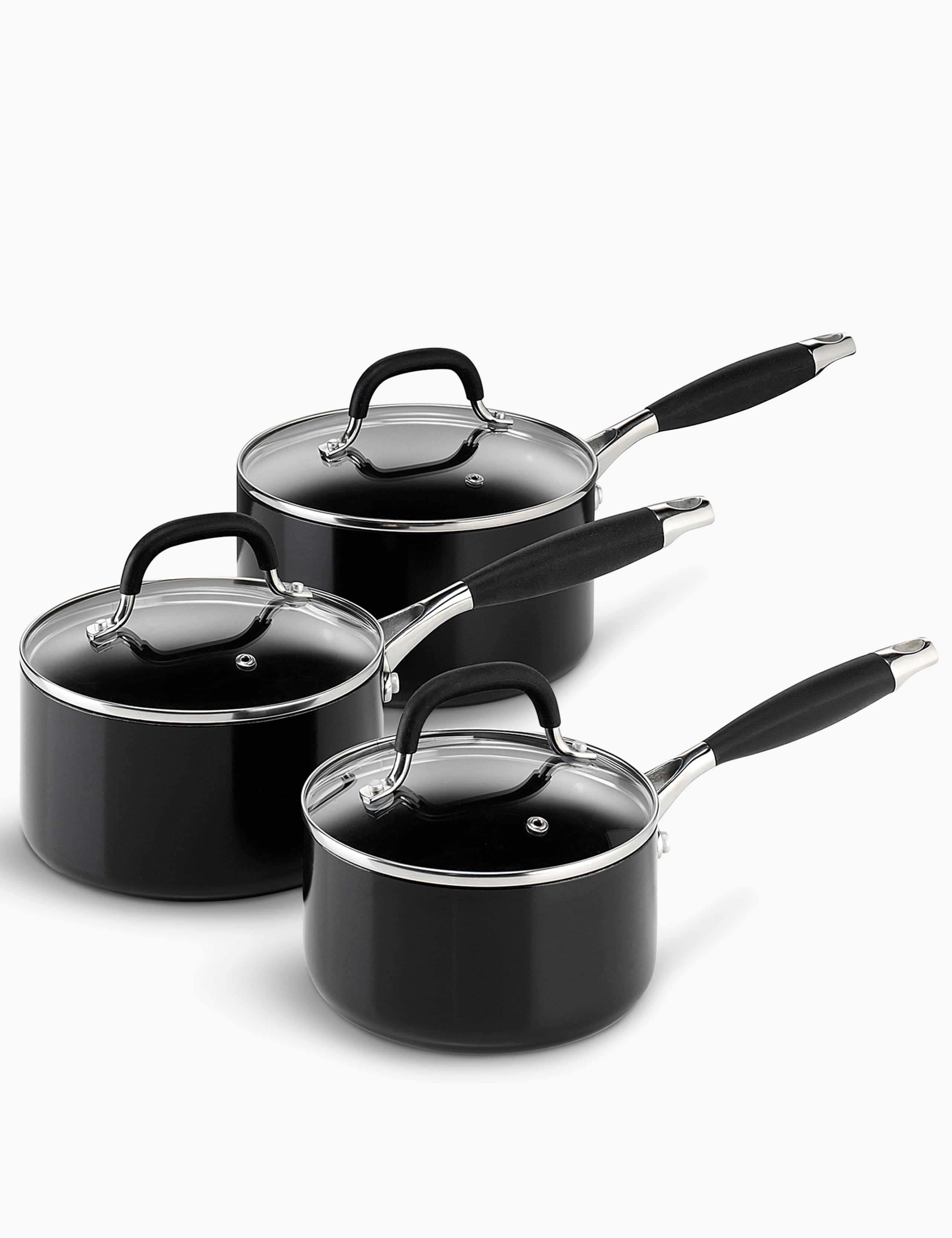 Aluminium Non-Stick 3 Piece Saucepan Set 1 of 2