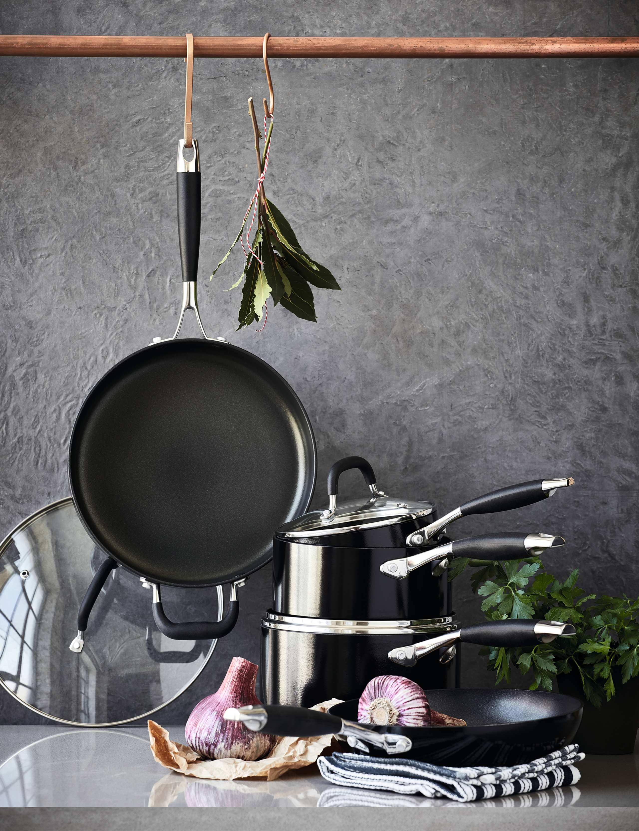 Aluminium Non-Stick 3 Piece Saucepan Set 2 of 2