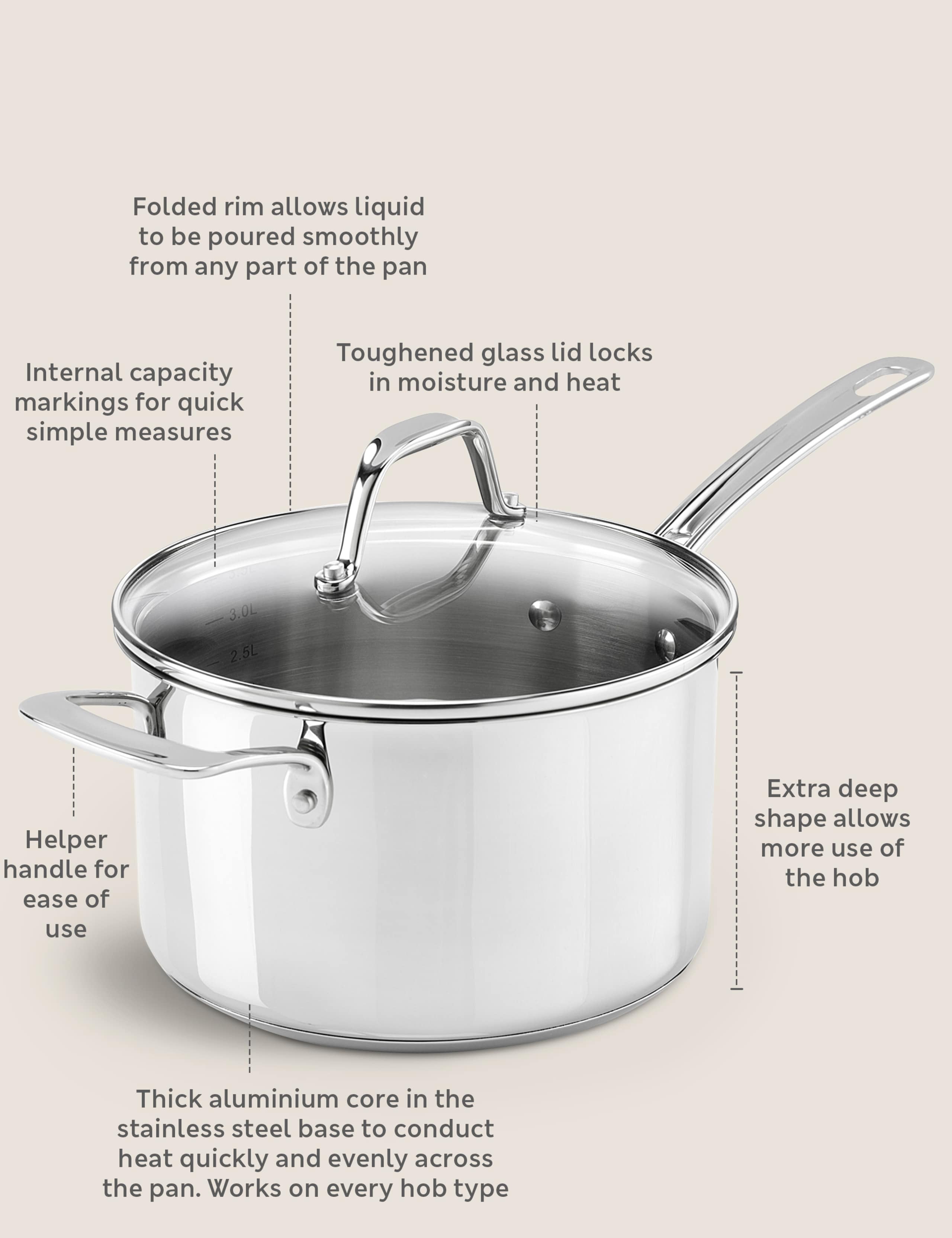 Stainless Steel 20cm Large Saucepan 3 of 3