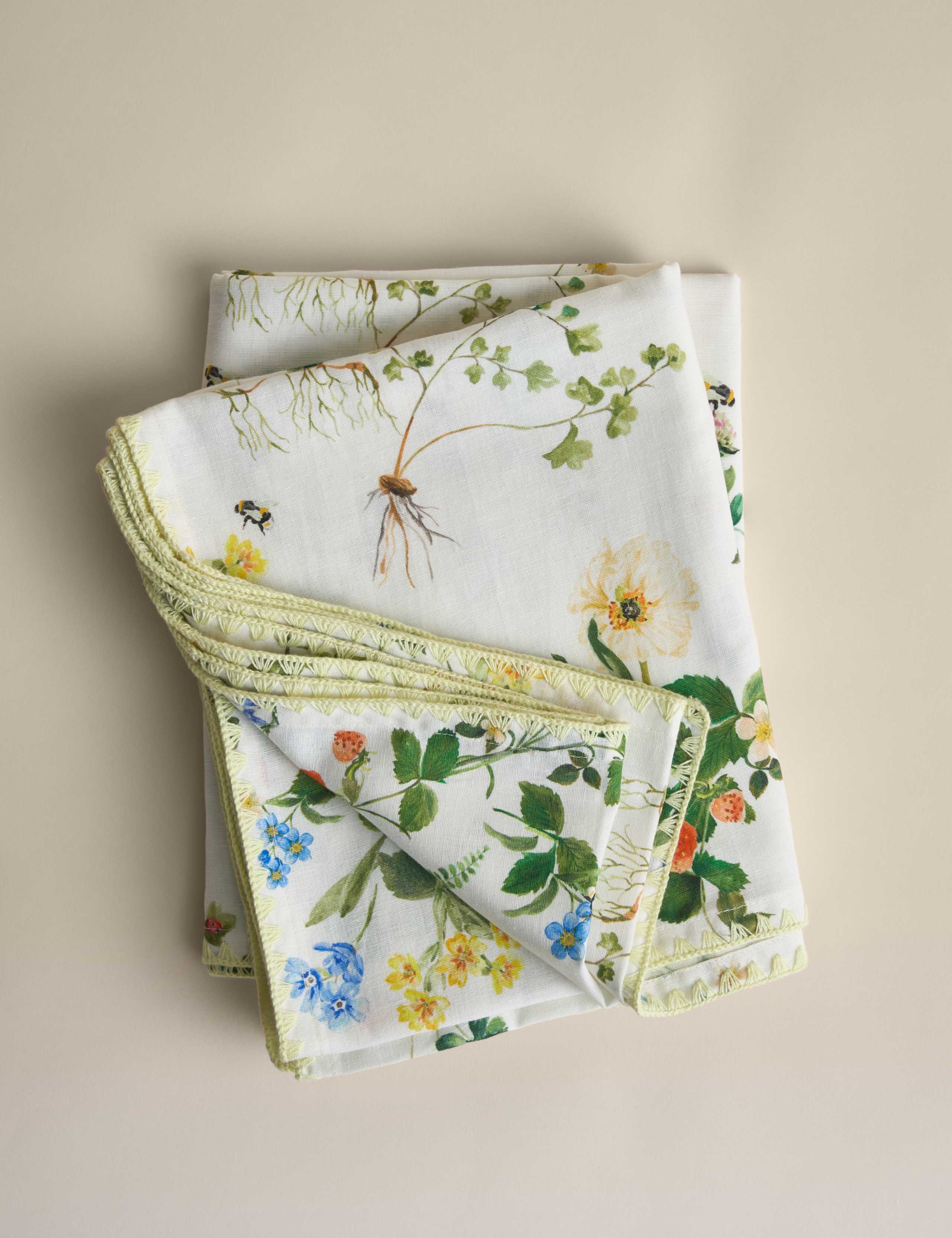 Cotton with Linen Floral Tablecloth 2 of 5