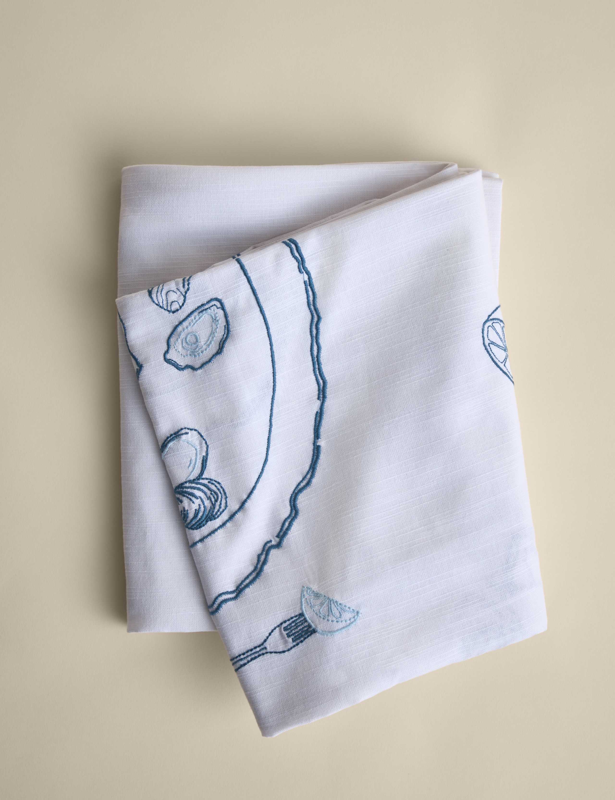 Pure Cotton Coastal Embroidered Tablecloth 2 of 6