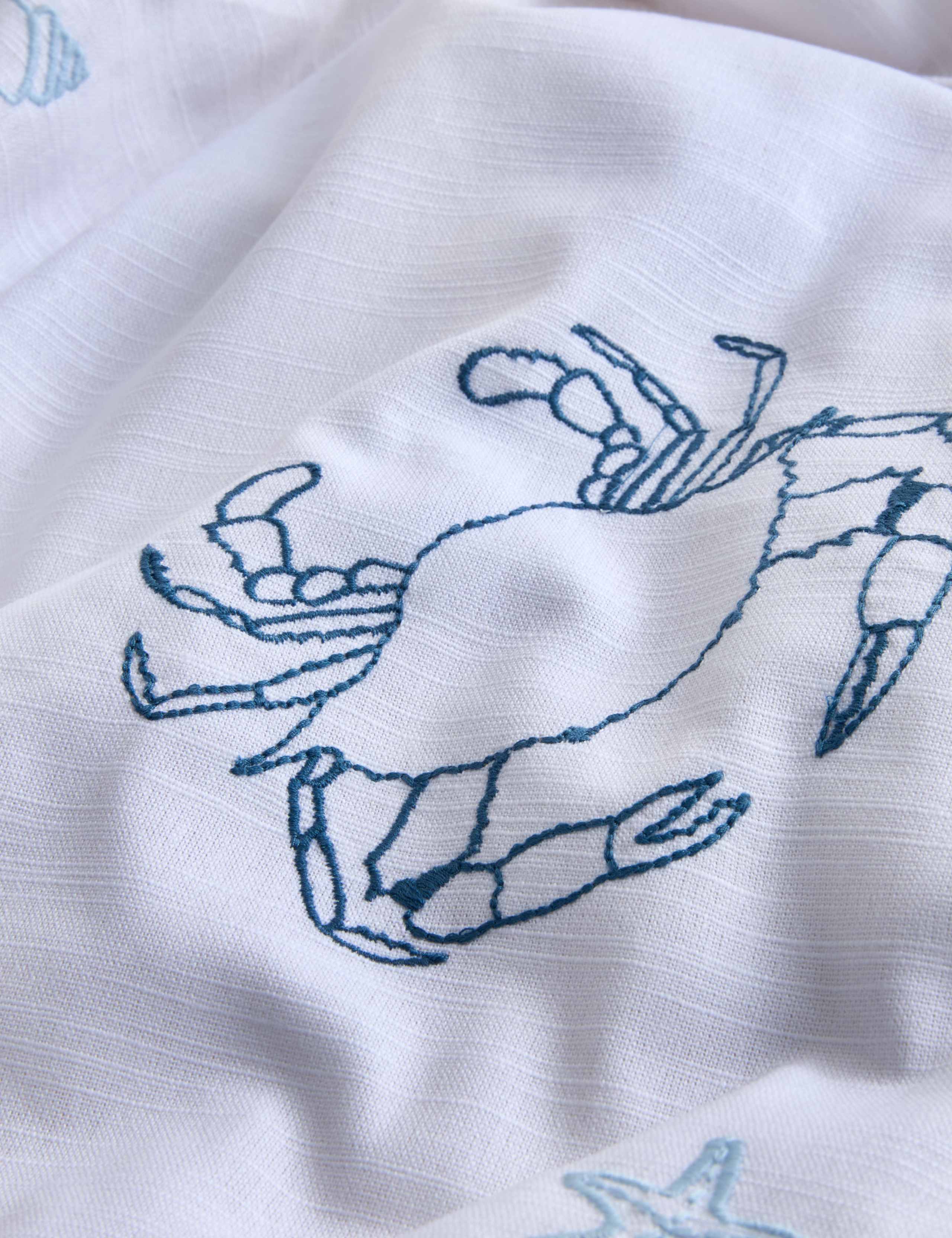 Pure Cotton Coastal Embroidered Tablecloth 6 of 6