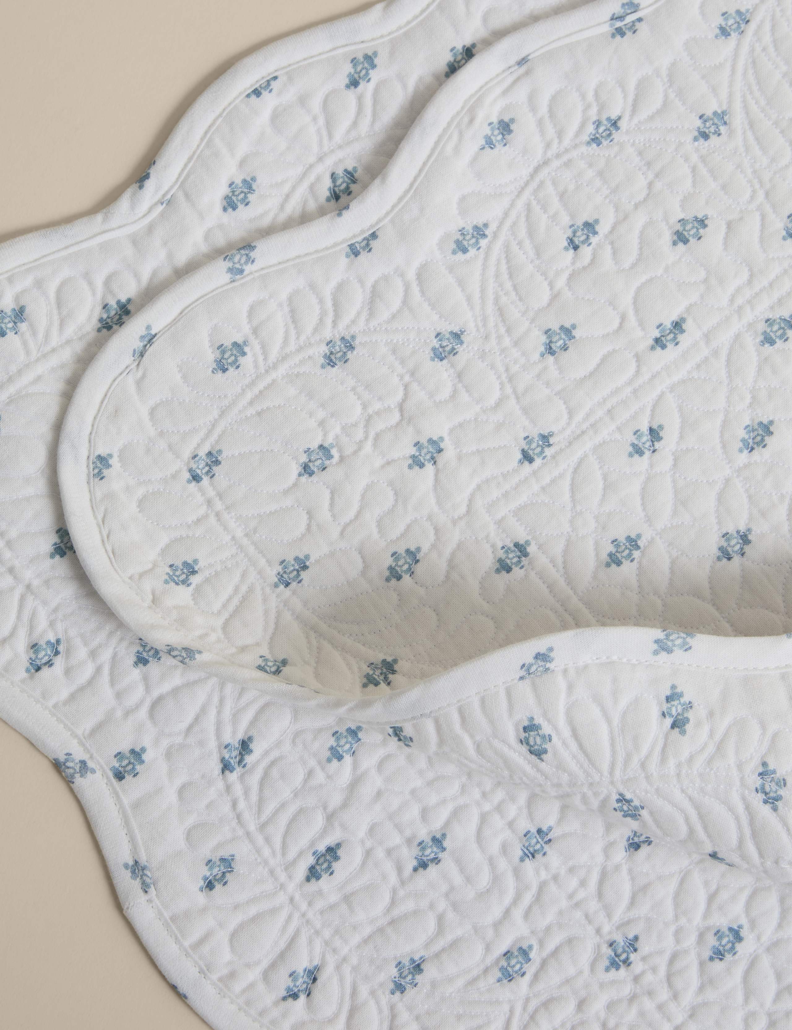 Set of 2 Pure Cotton Quilted Coastal Placemats 2 of 4