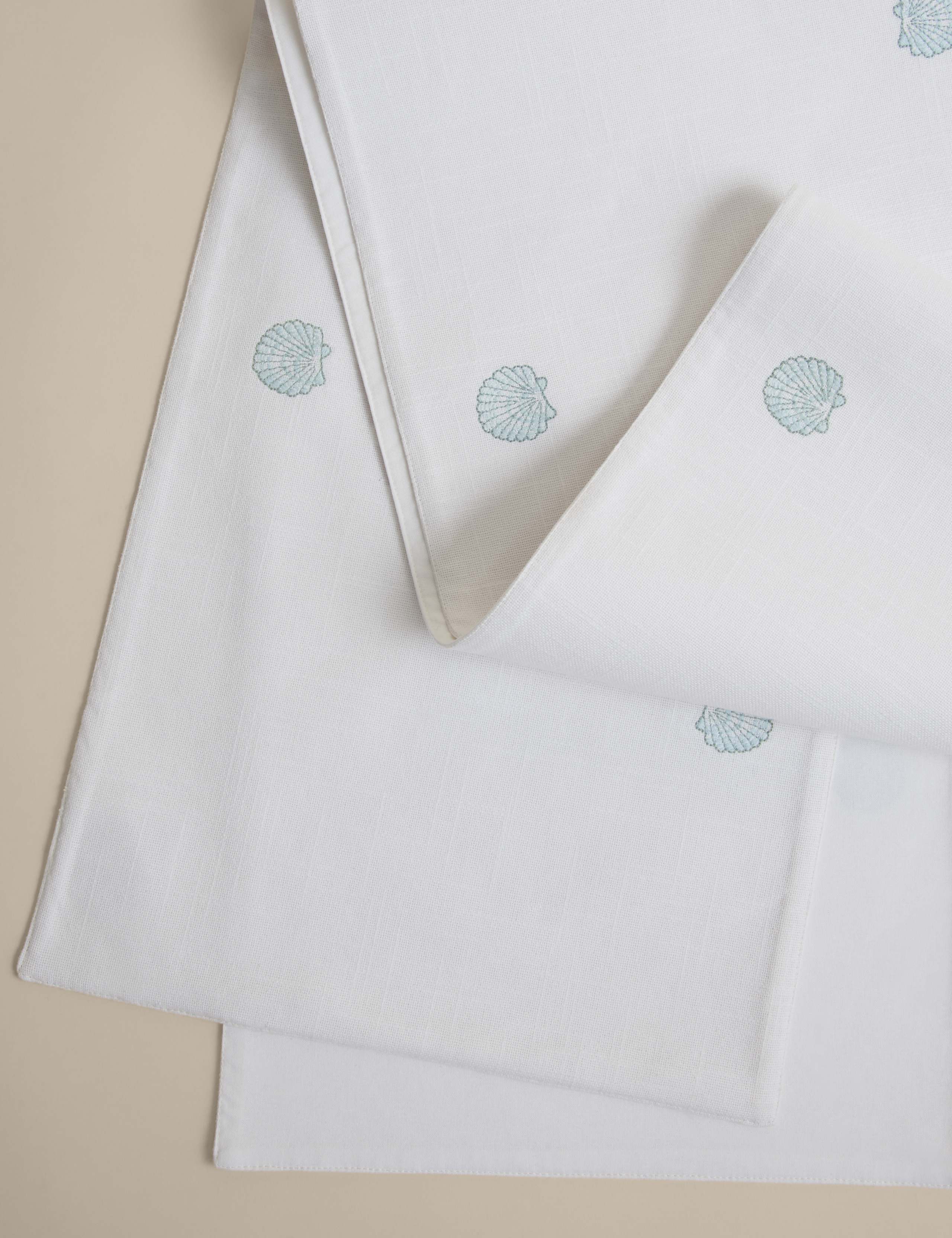 Pure Cotton Shell Embroidered Table Runner 2 of 3
