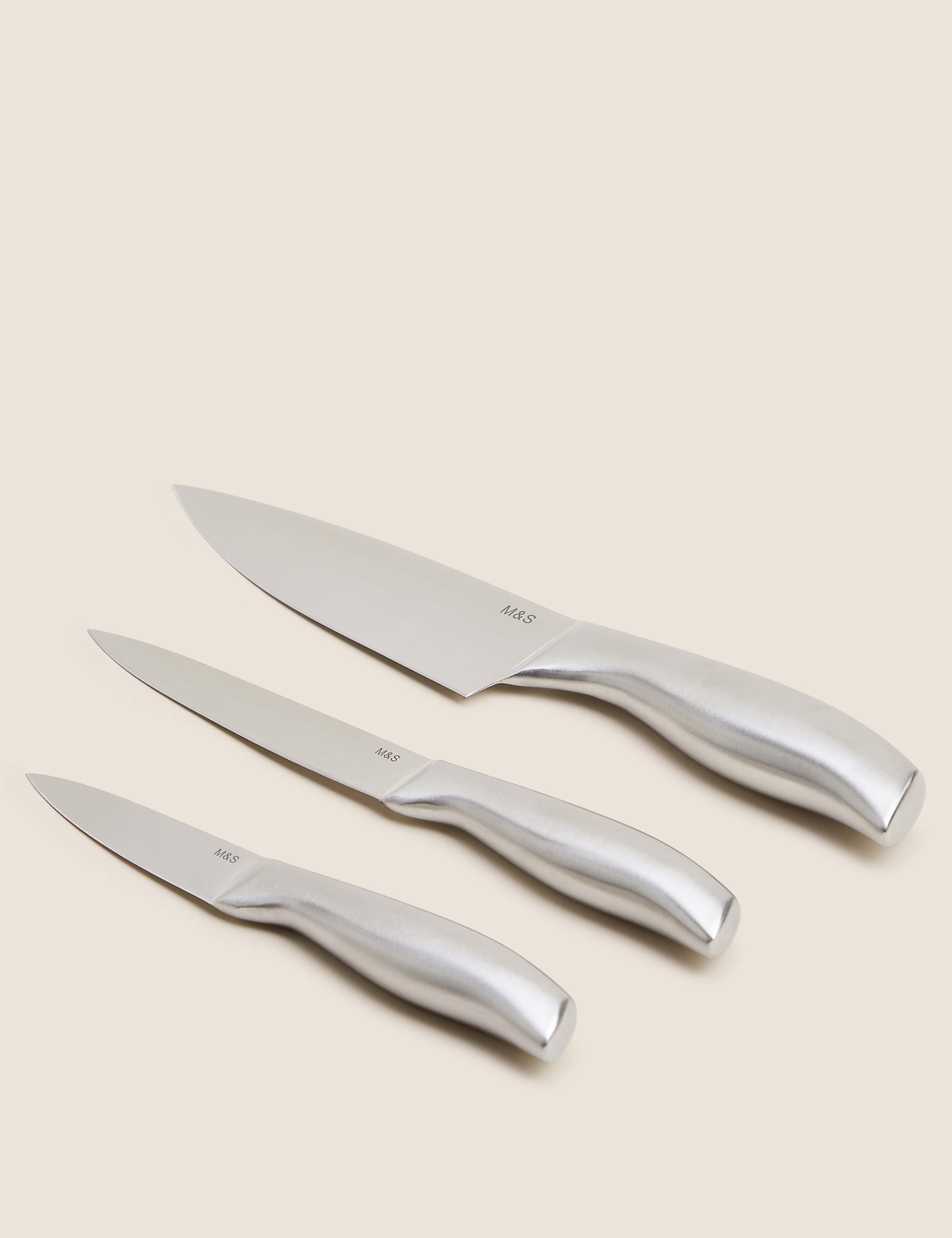 Set of 3 Stainless Steel Knives 1 of 3
