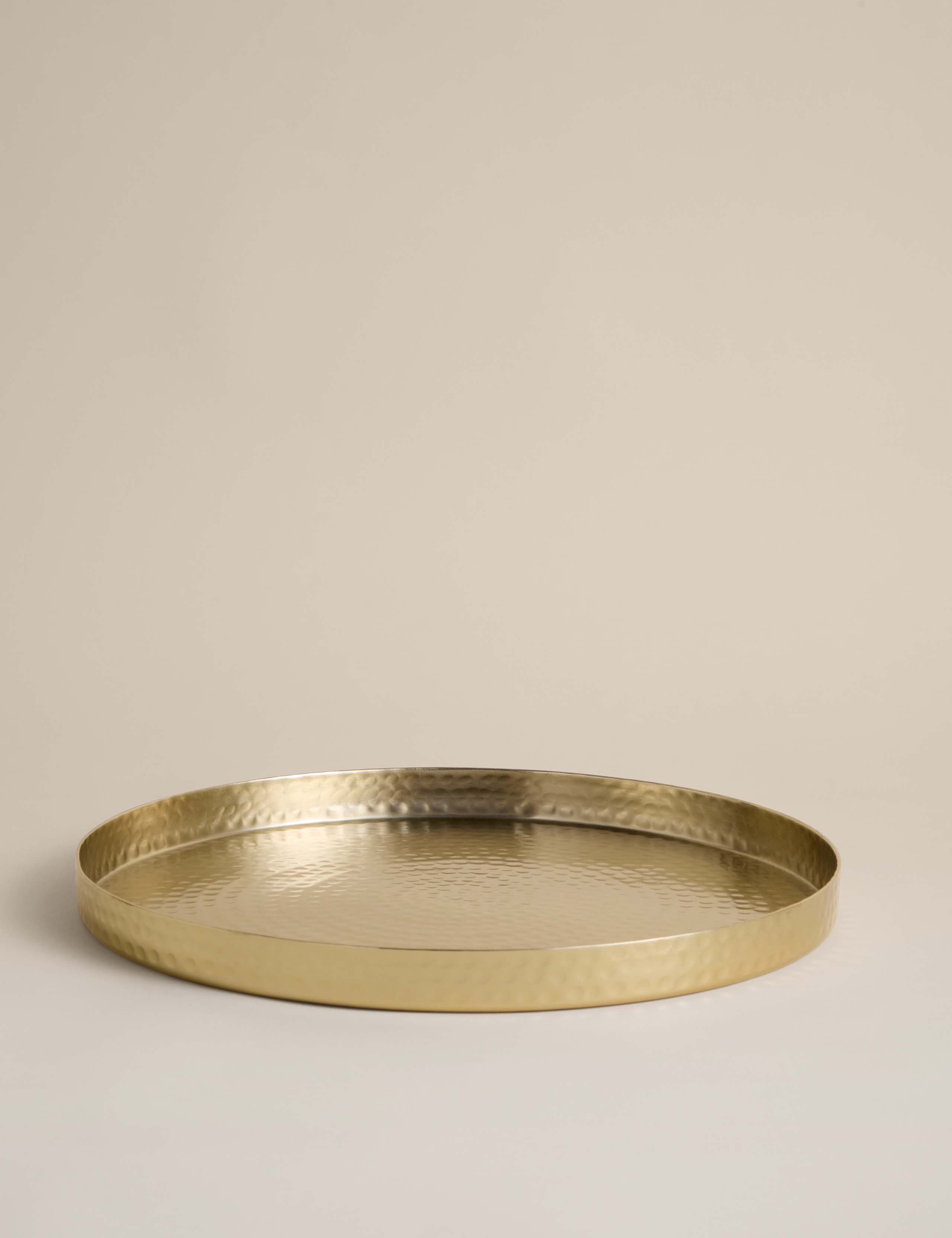 Aluminium Round Hammered Bar Tray 3 of 4