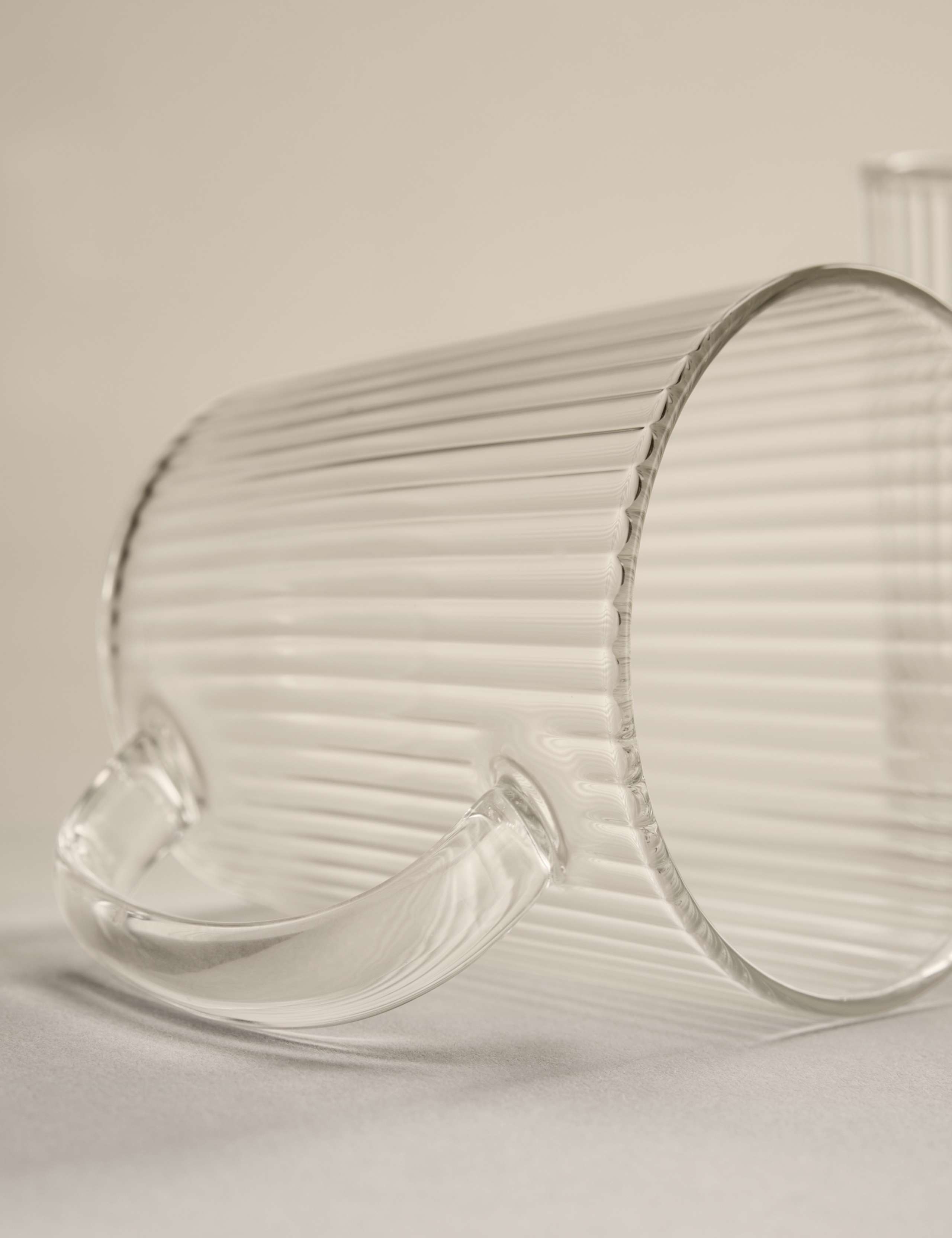 2 Pack Ribbed Glass Espresso Mugs 2 of 4