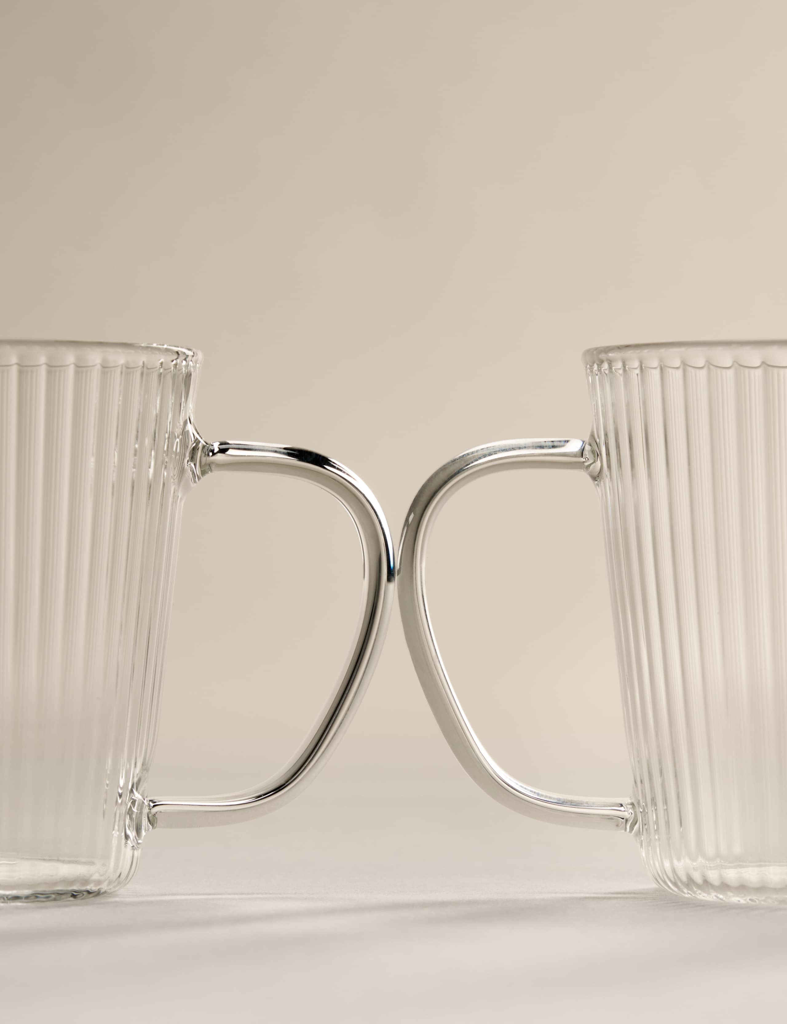 2 Pack Ribbed Glass Espresso Mugs 4 of 4