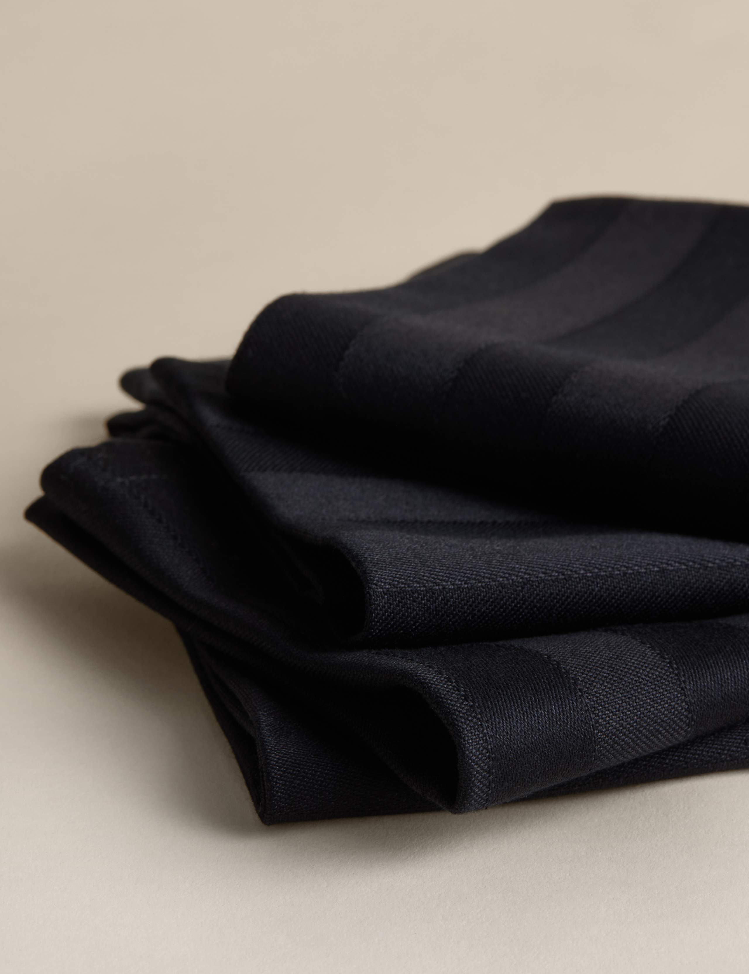 Set of 4 Pure Cotton Sateen Striped Napkins 2 of 4