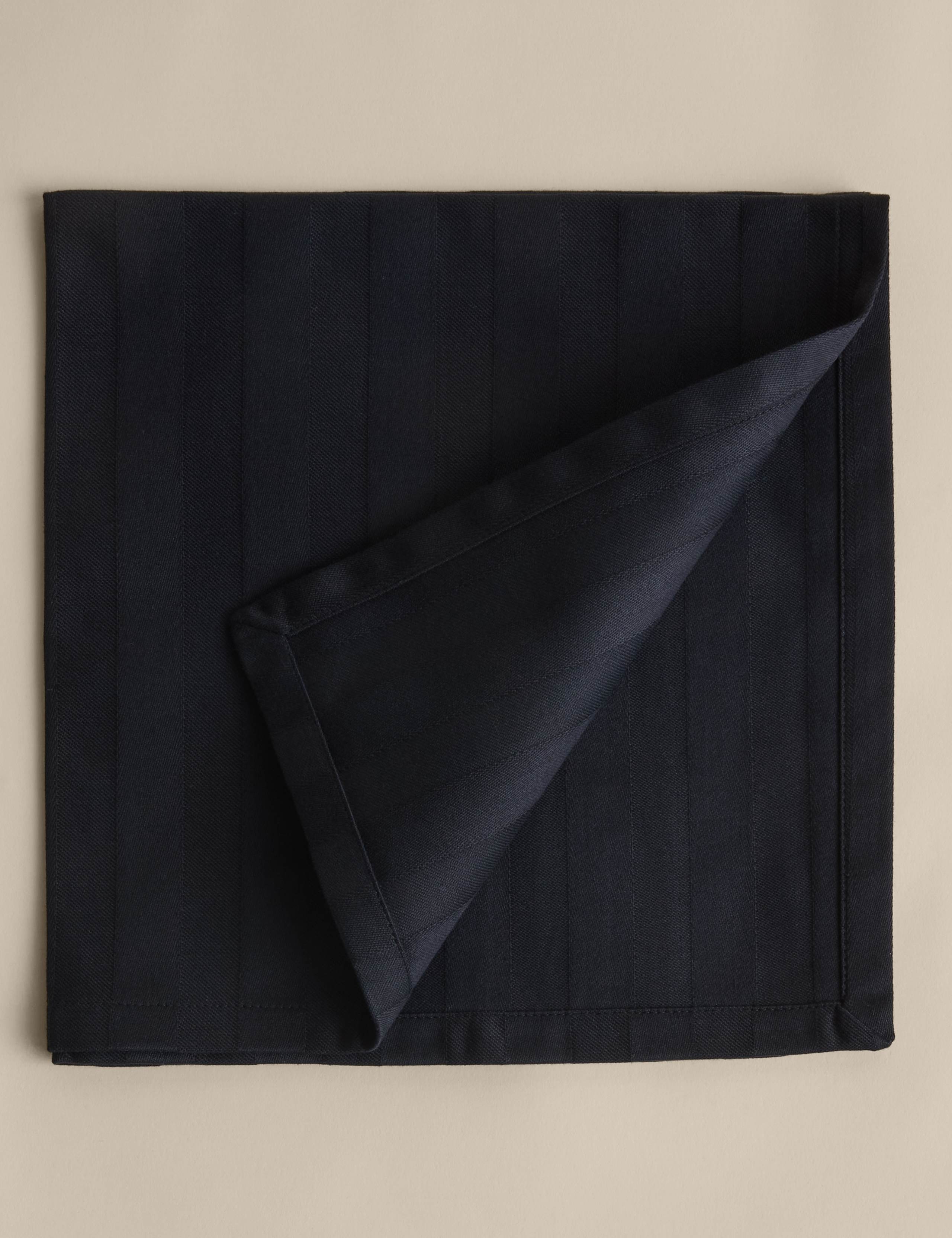 Set of 4 Pure Cotton Sateen Striped Napkins 1 of 4