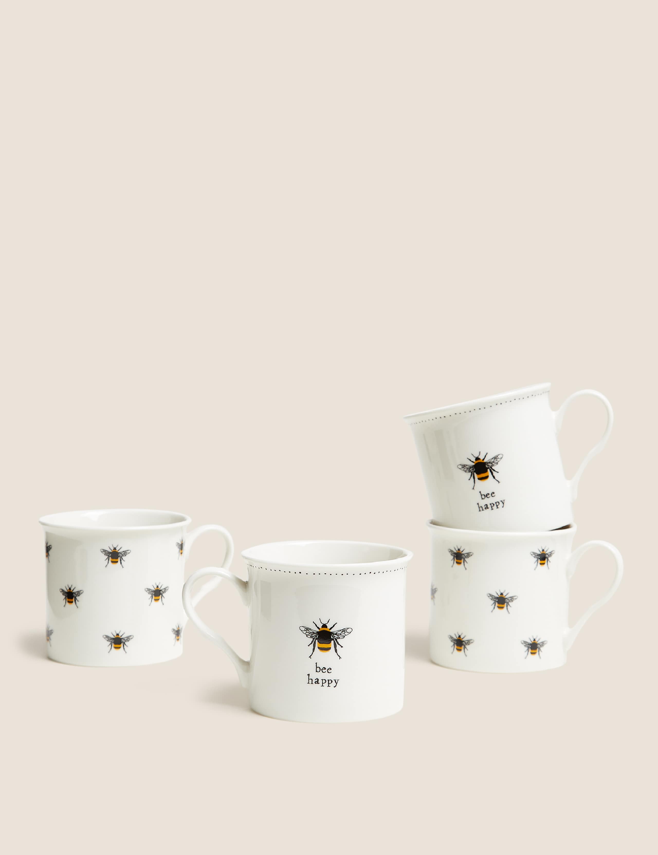 Set of 4 Bee Mugs 1 of 5