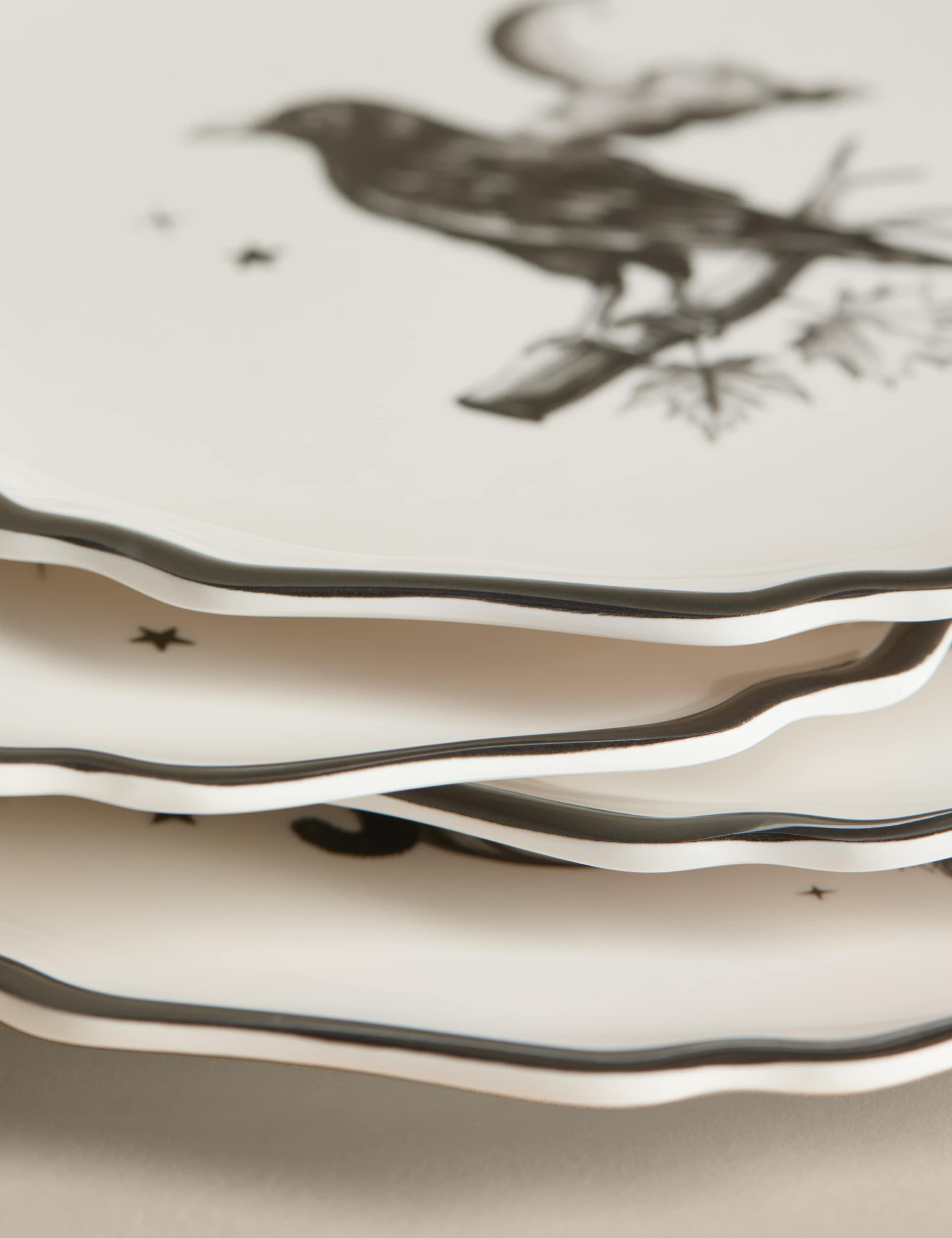 4pk Halloween Scallop Side Plates 4 of 4