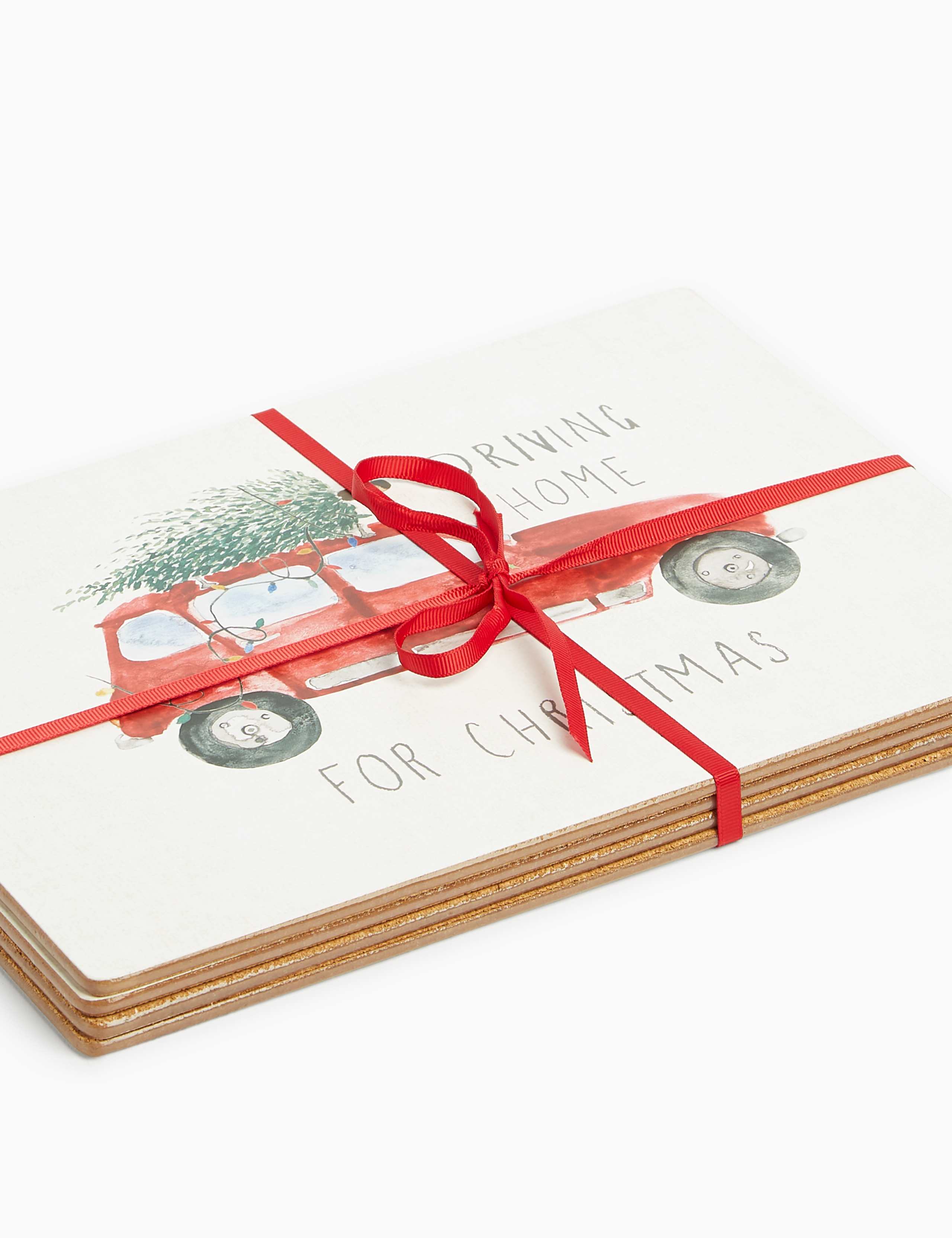 4 Pack Festive Cork Back Table Mats 3 of 3