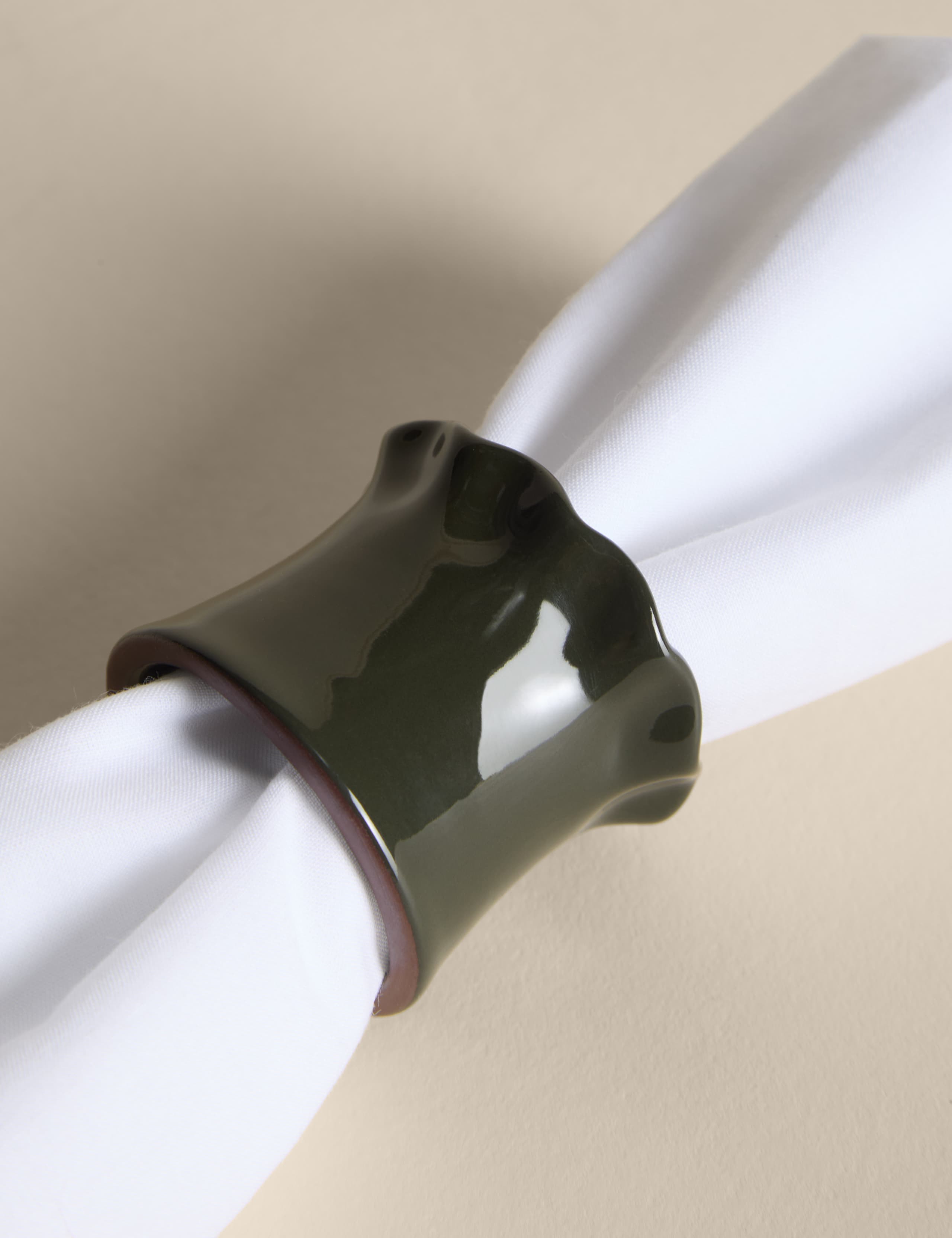 4pk Ceramic Napkin Rings 3 of 4