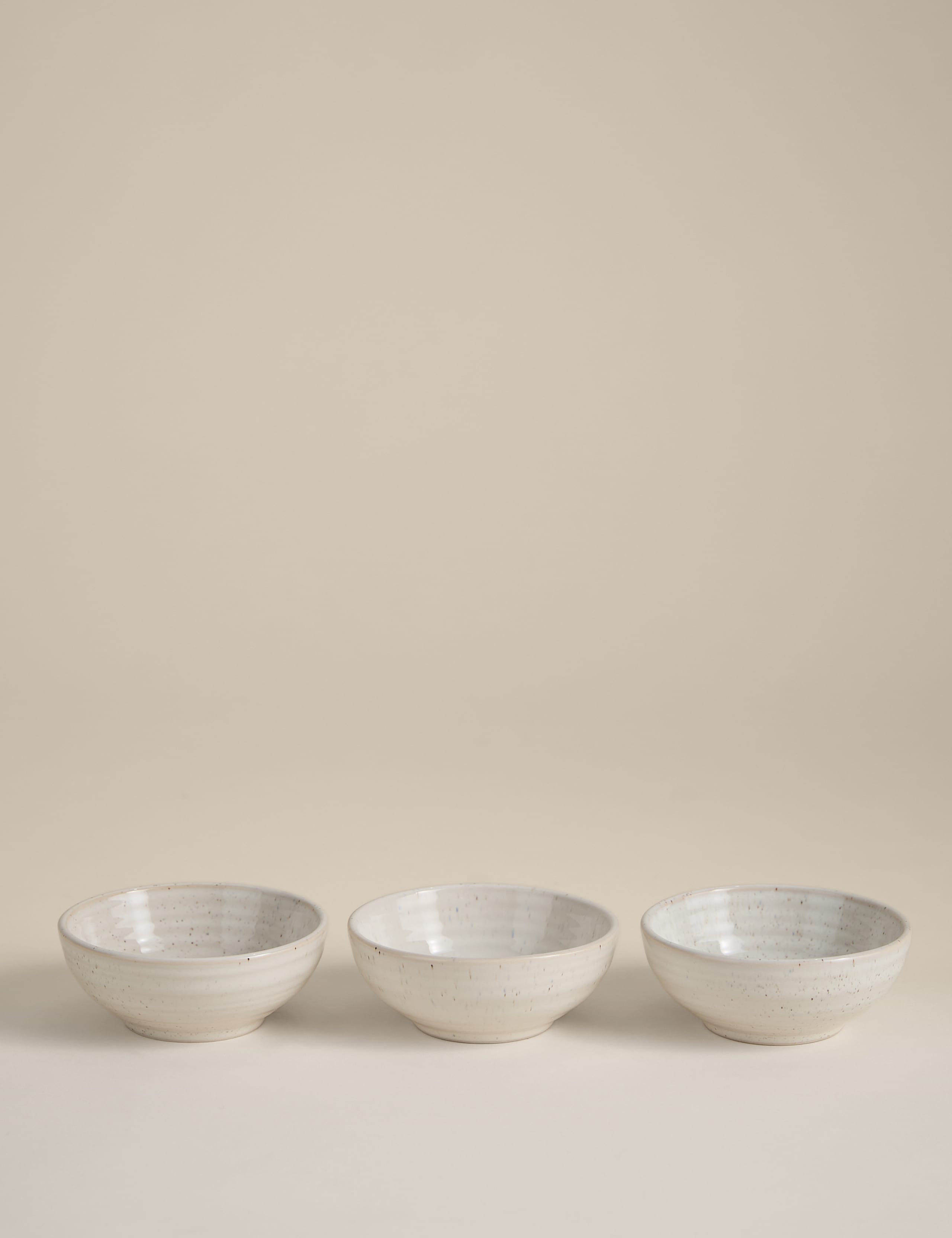 3pk Ceramic Ribbed Pinch Bowls 1 of 5