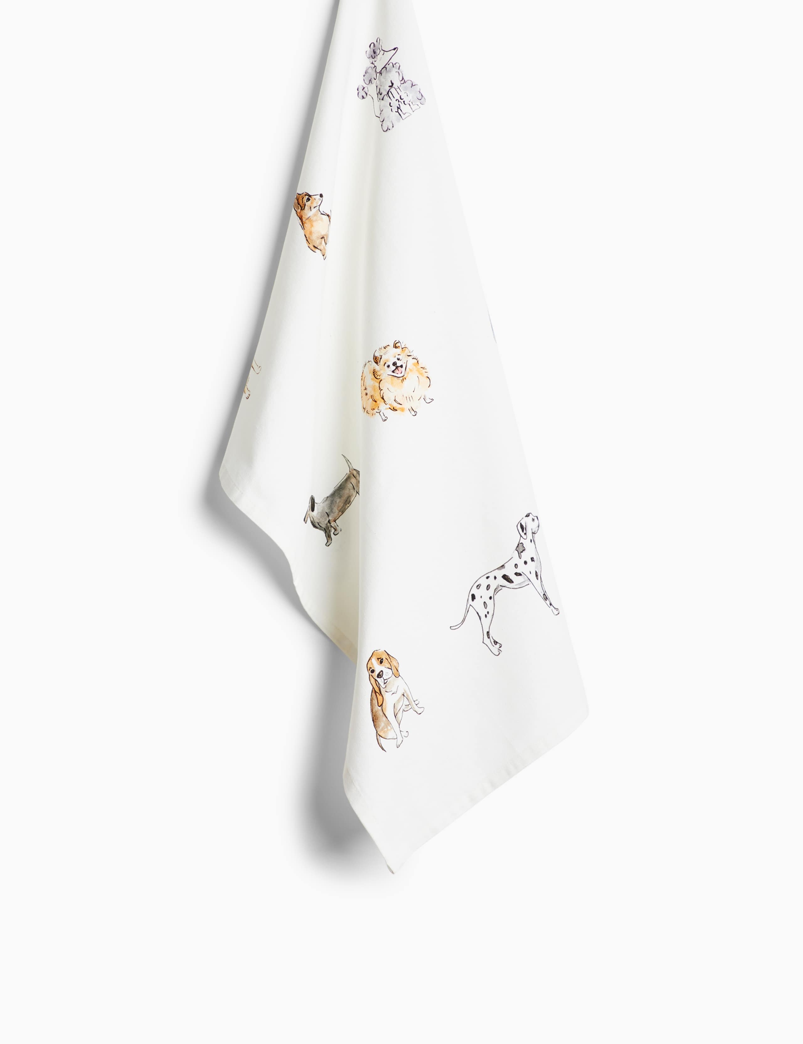 Cotton Dog Print Tea Towel 2 of 2