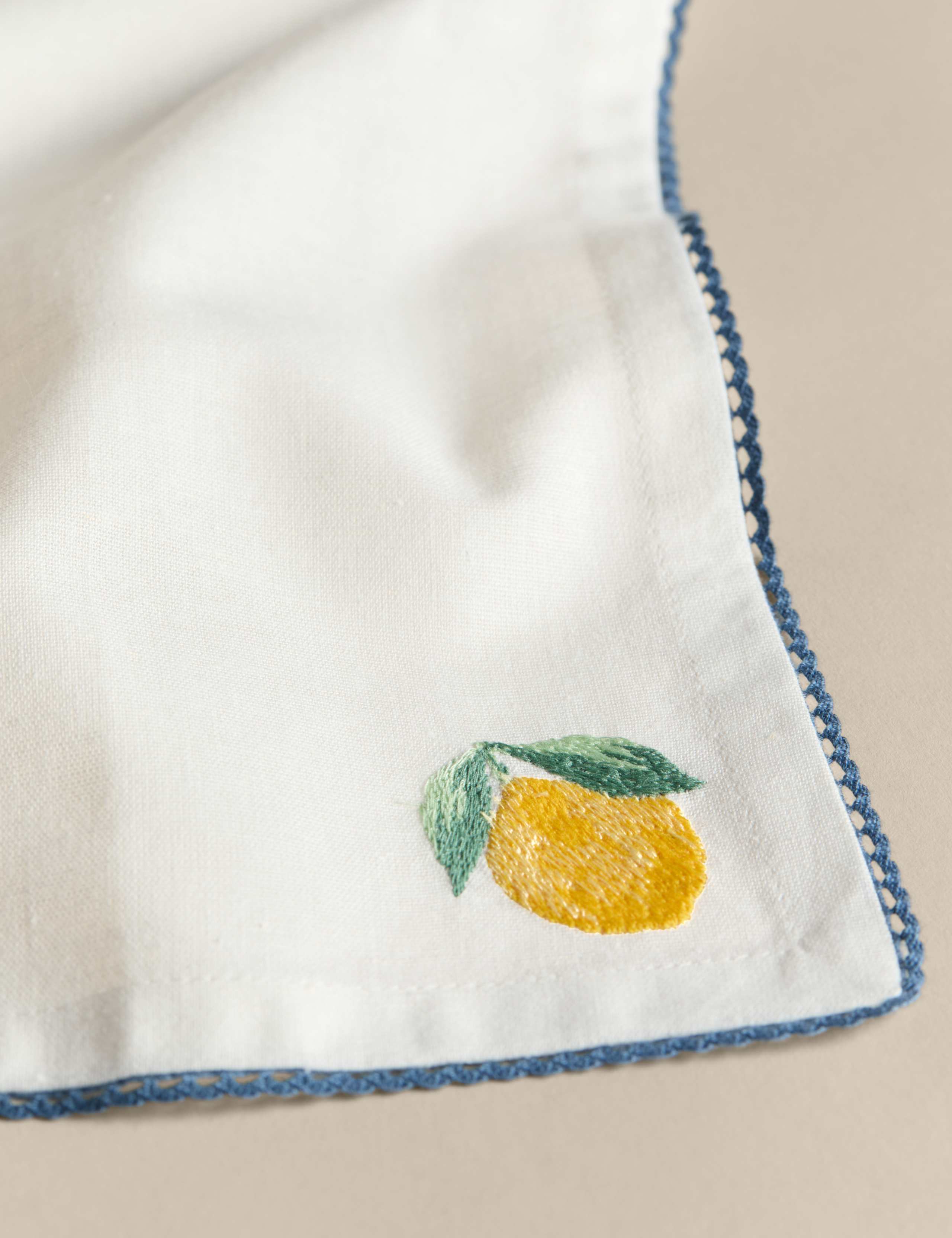 Set of 4 Cotton with Linen Fruit Napkins 4 of 4