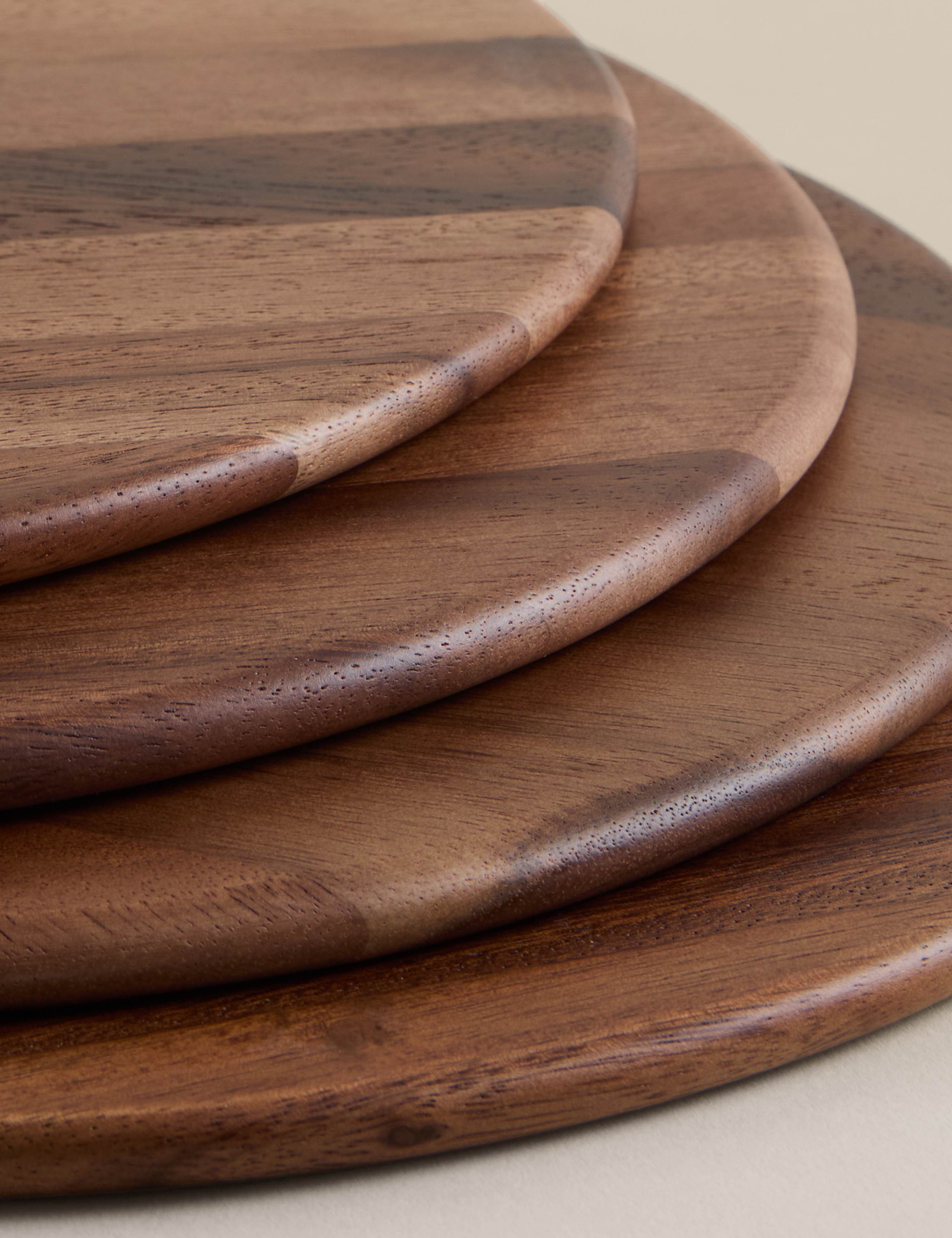 Set of 4 Wooden Round Placemats 3 of 4