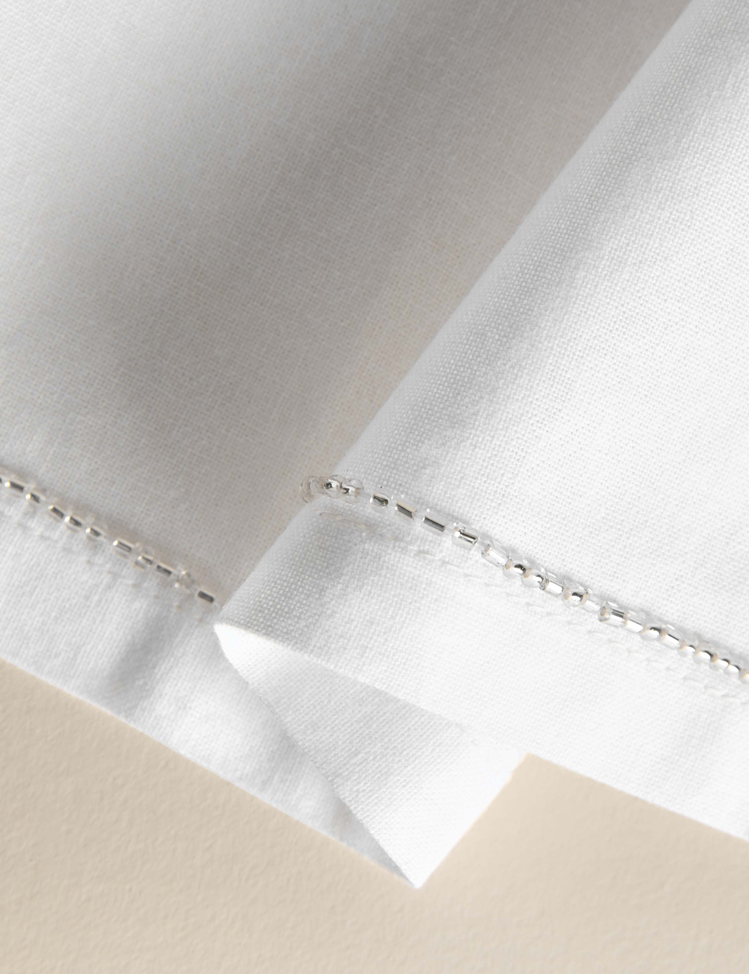 4pk Pure Cotton Beaded Edge Napkins 2 of 5