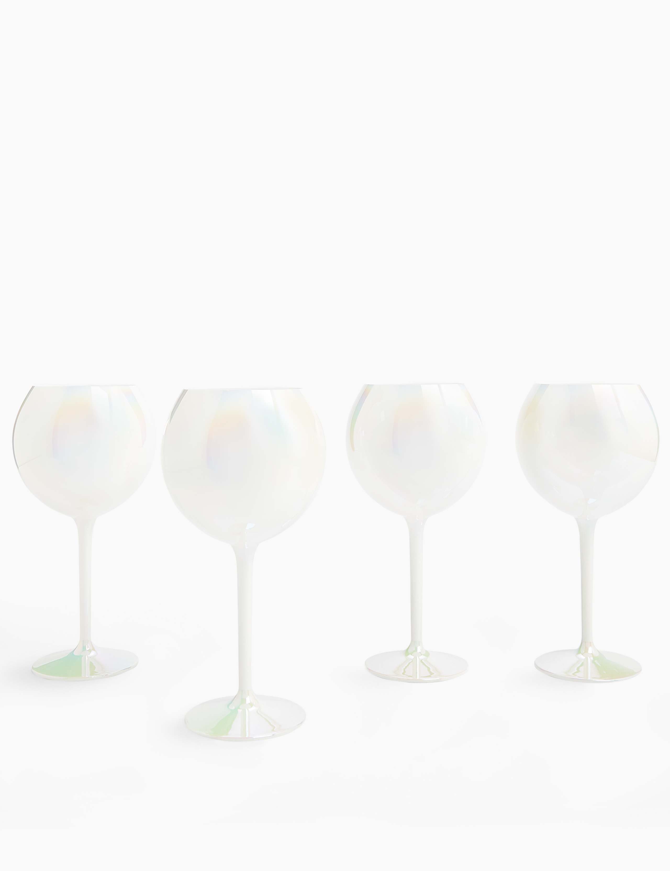 Set of 4 White Lustre Gin Glasses 1 of 3