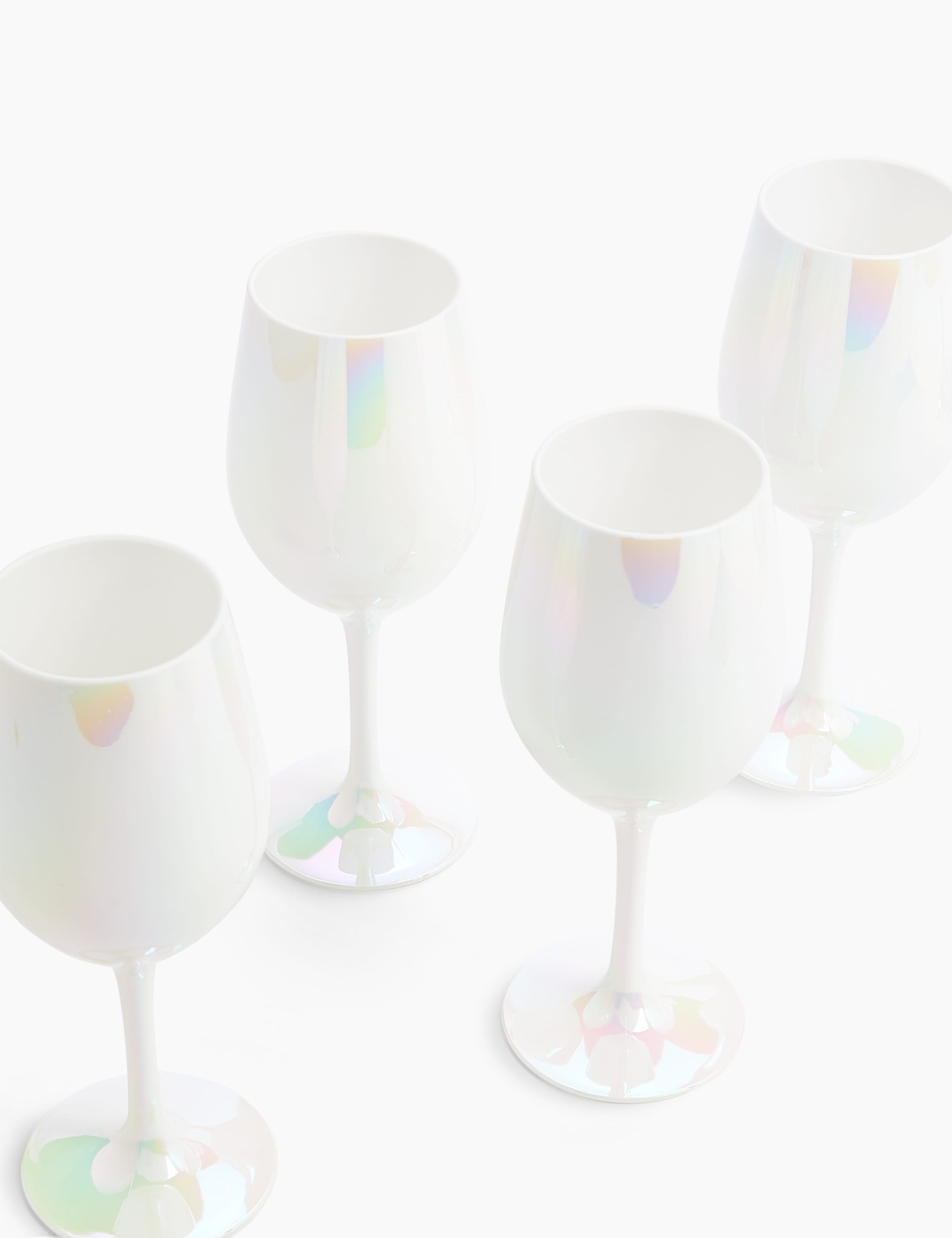 Set of 4 White Lustre Wine Glasses 2 of 3