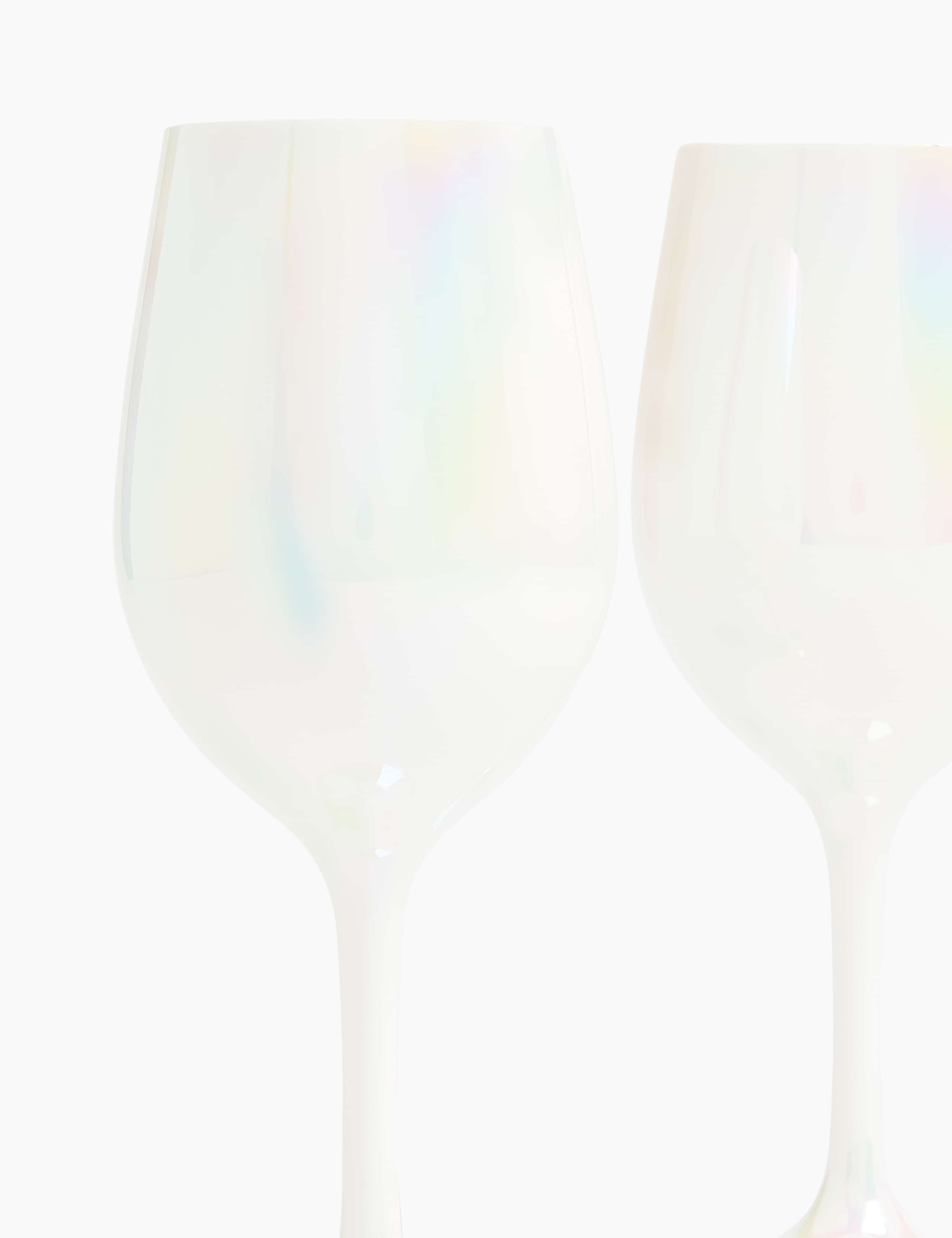 Set of 4 White Lustre Wine Glasses 3 of 3