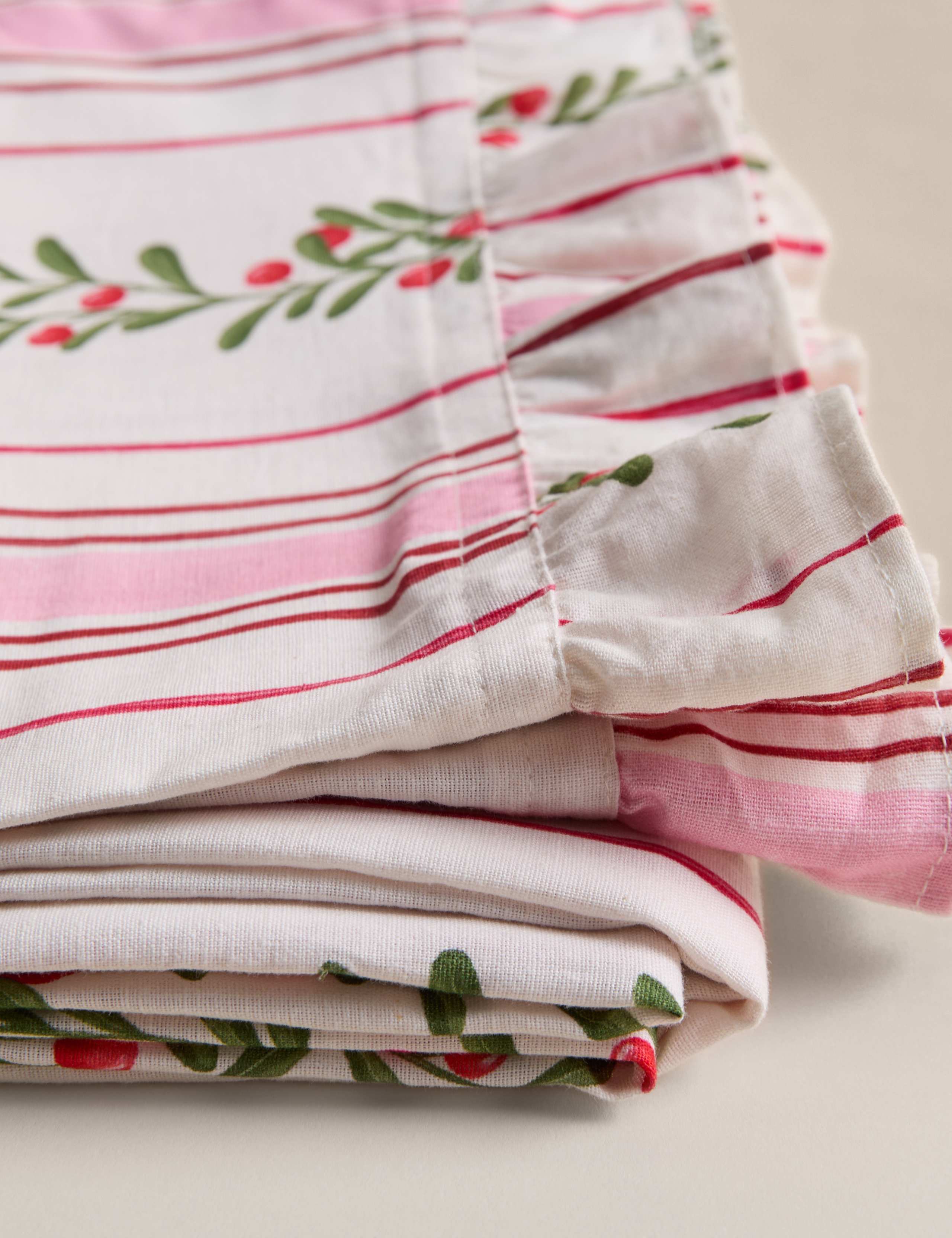 Cotton with Linen Festive Retro Striped Tablecloth 4 of 4