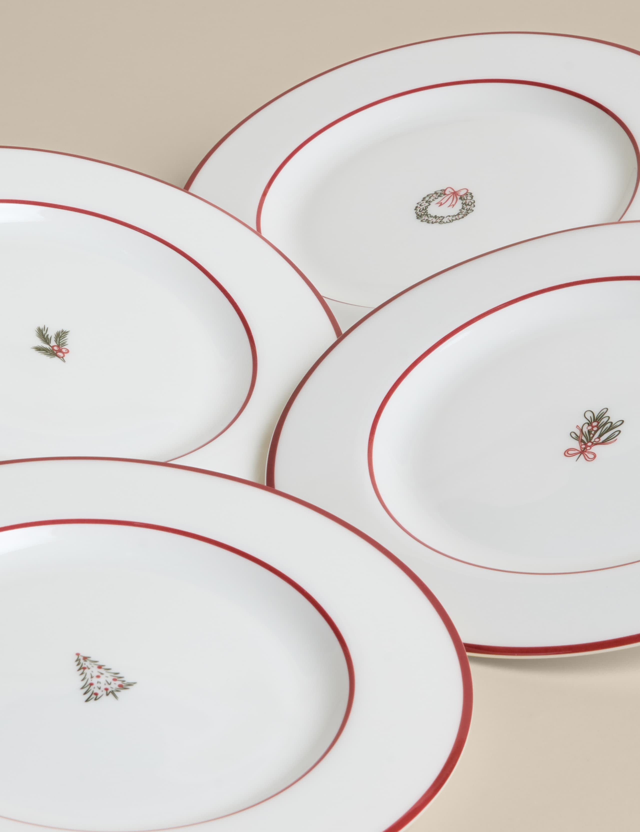 Set of 4 Christmas Bone China Side Plates 2 of 4