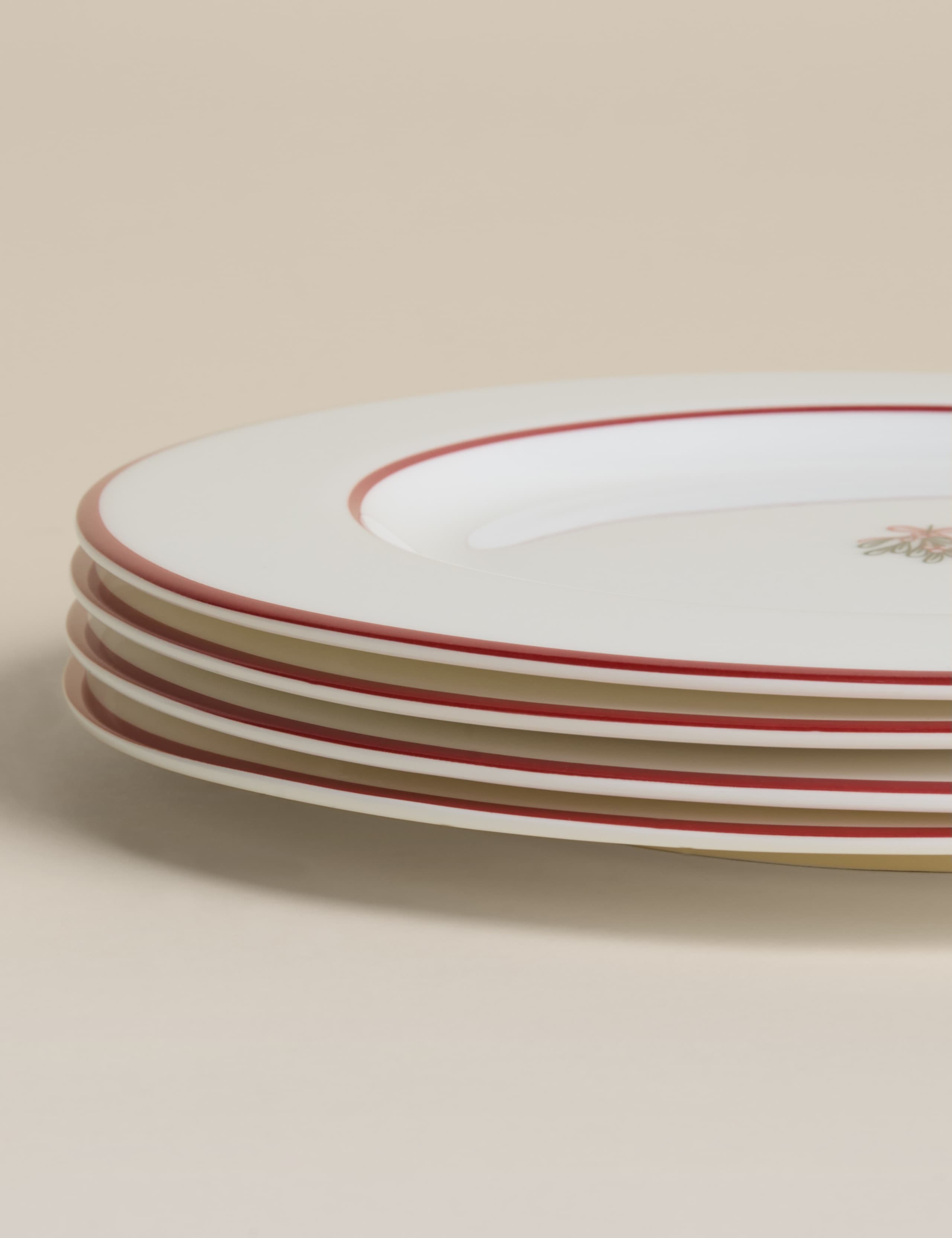 Set of 4 Christmas Bone China Side Plates 3 of 4