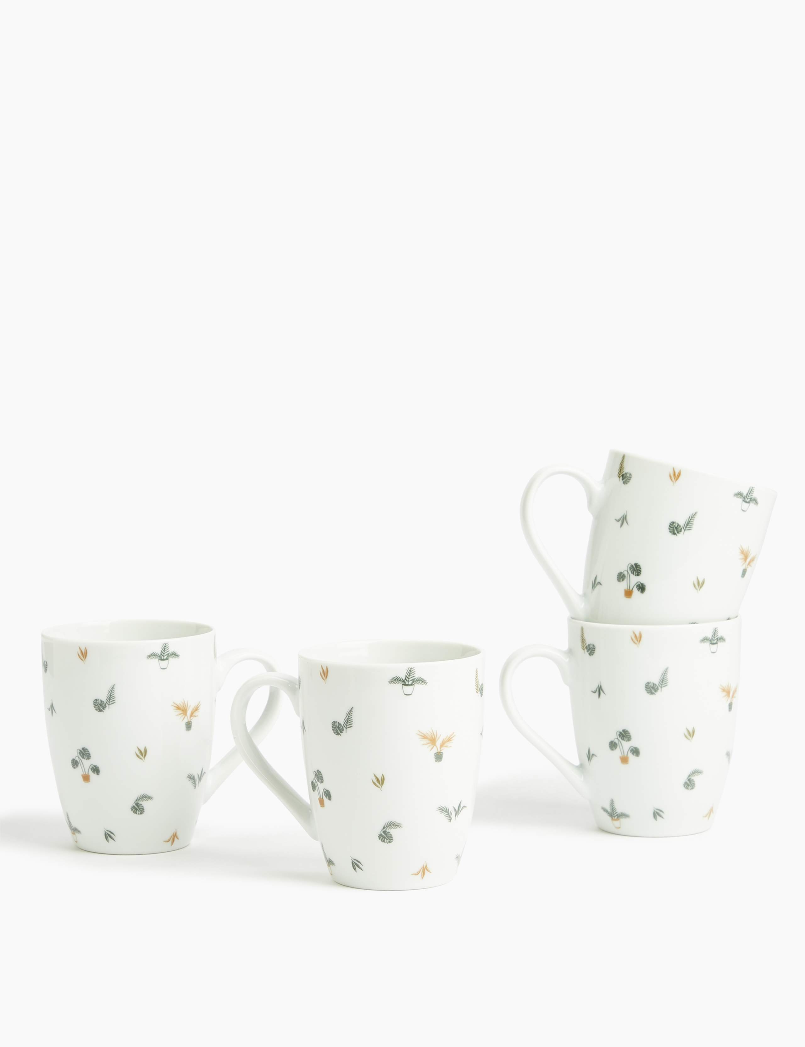 Set of 4 Plant Print Mug 1 of 4