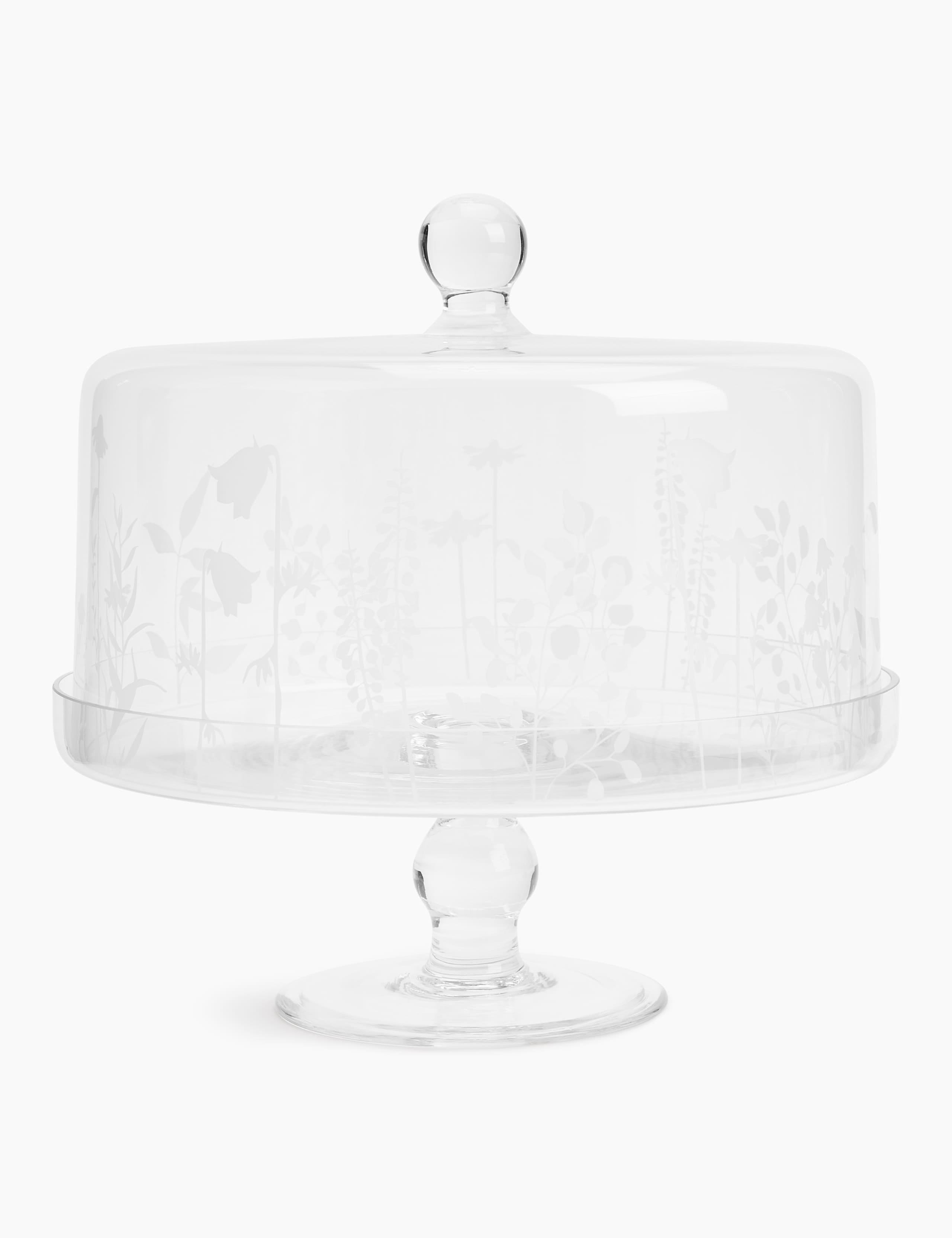 Glass Botanical Print Cake Stand 1 of 4