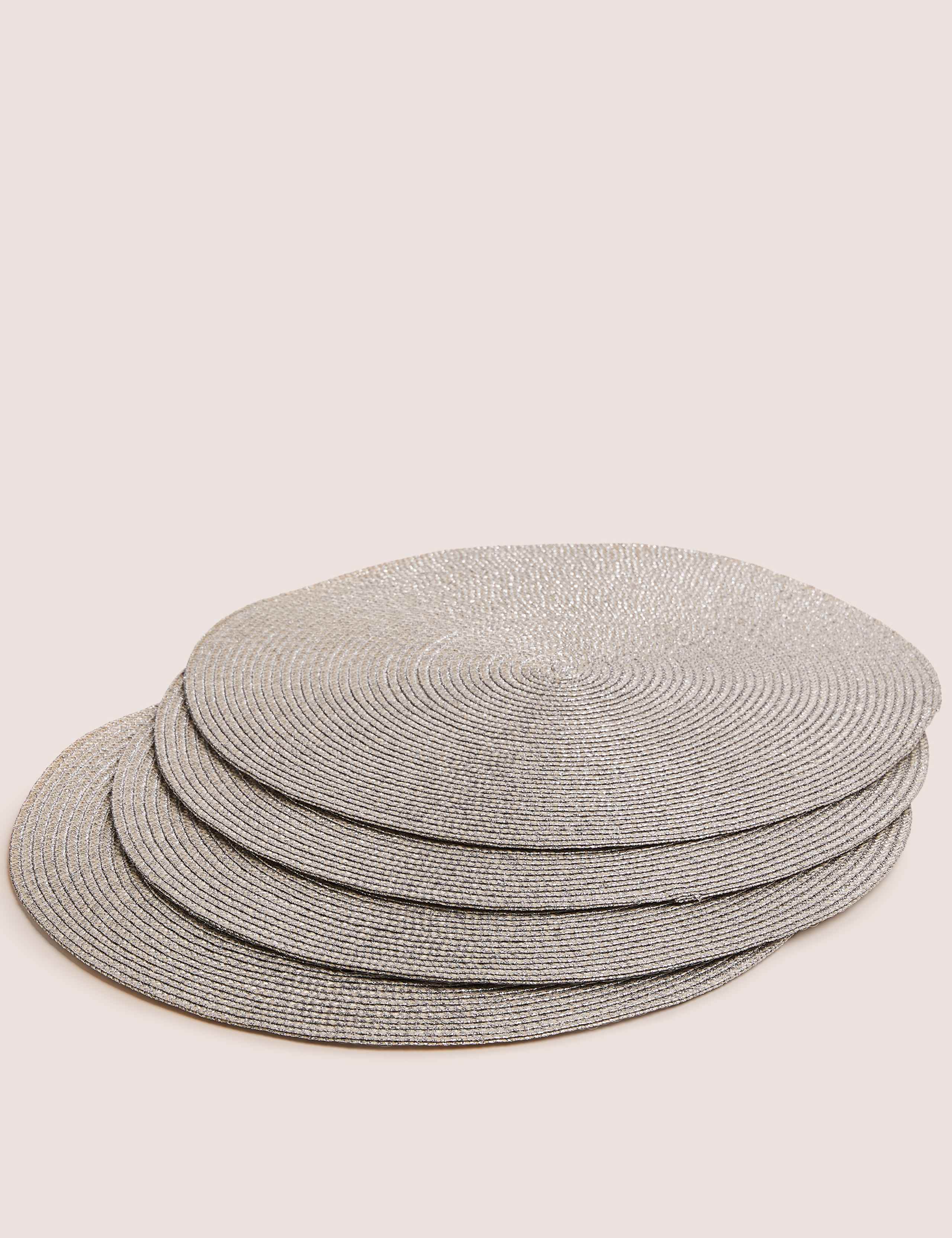 Set of 4 Round Woven Placemats 1 of 3