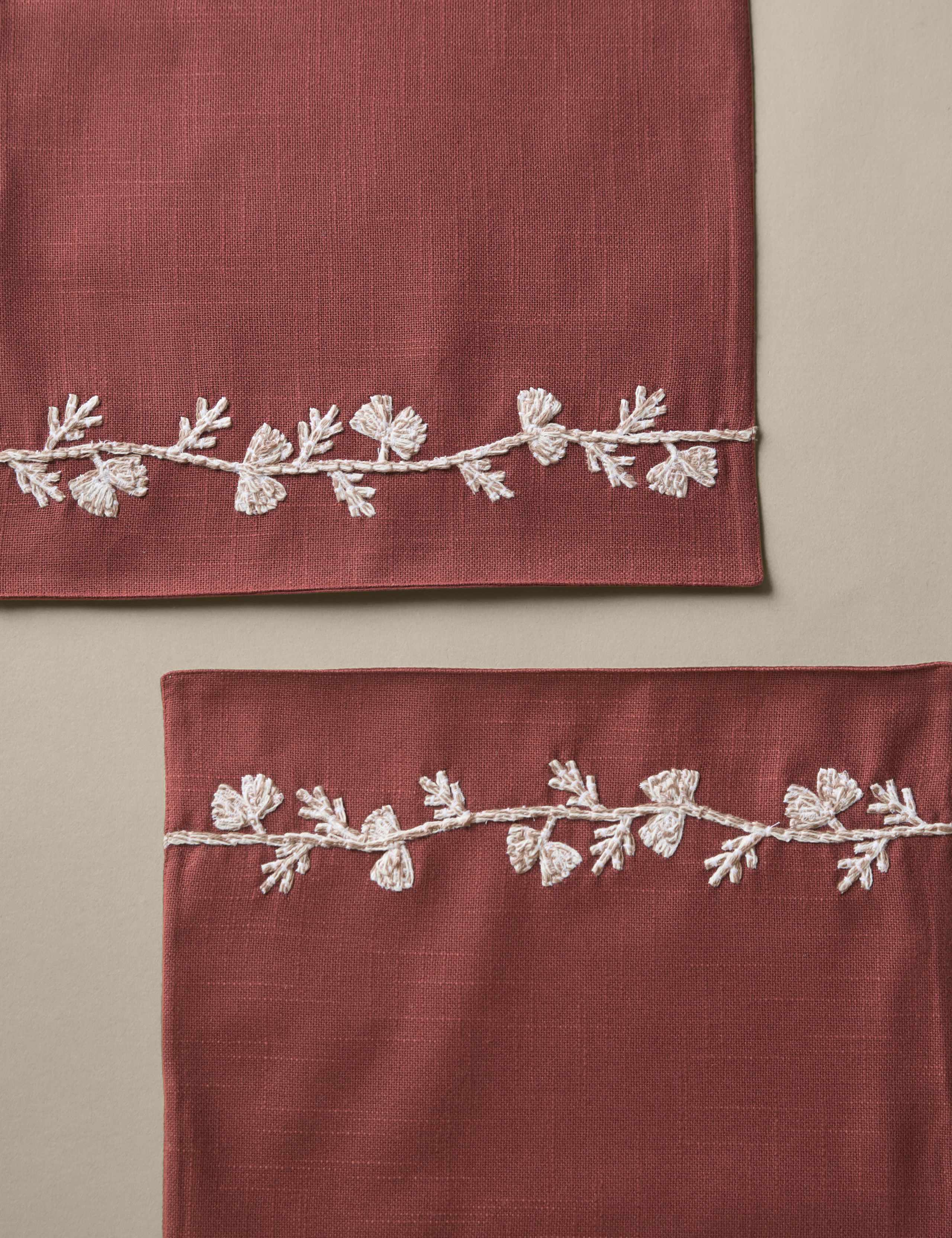 Set of 2 Pure Cotton Embroidered Placemats 4 of 5