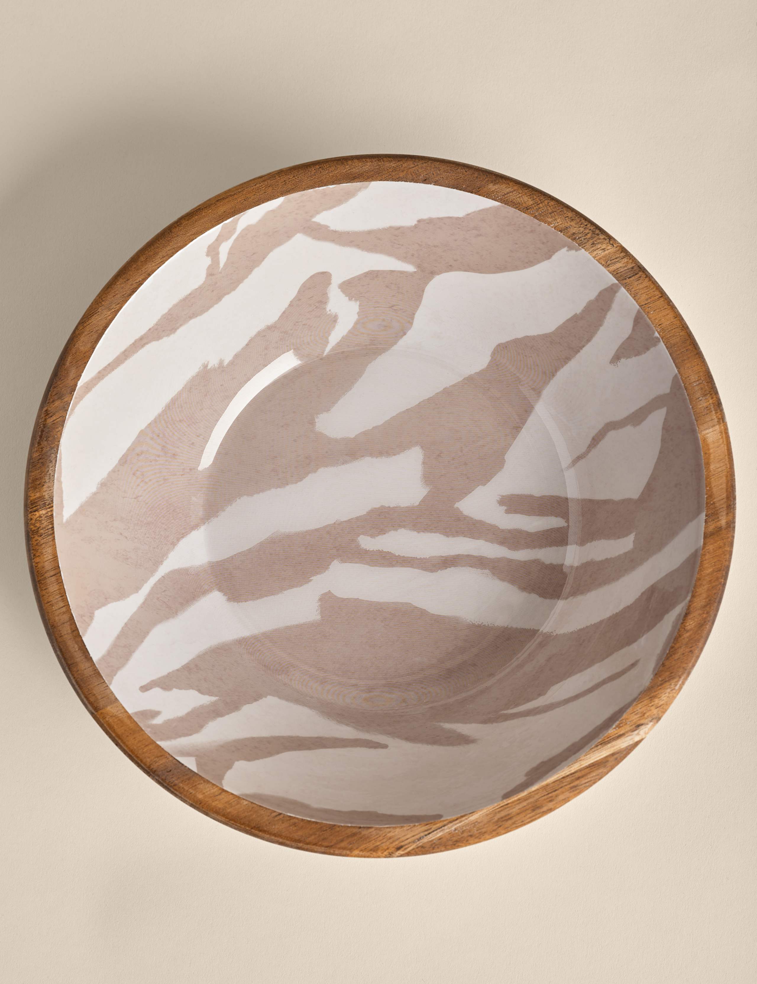 Wooden Marble Decal Serving Bowl 2 of 5
