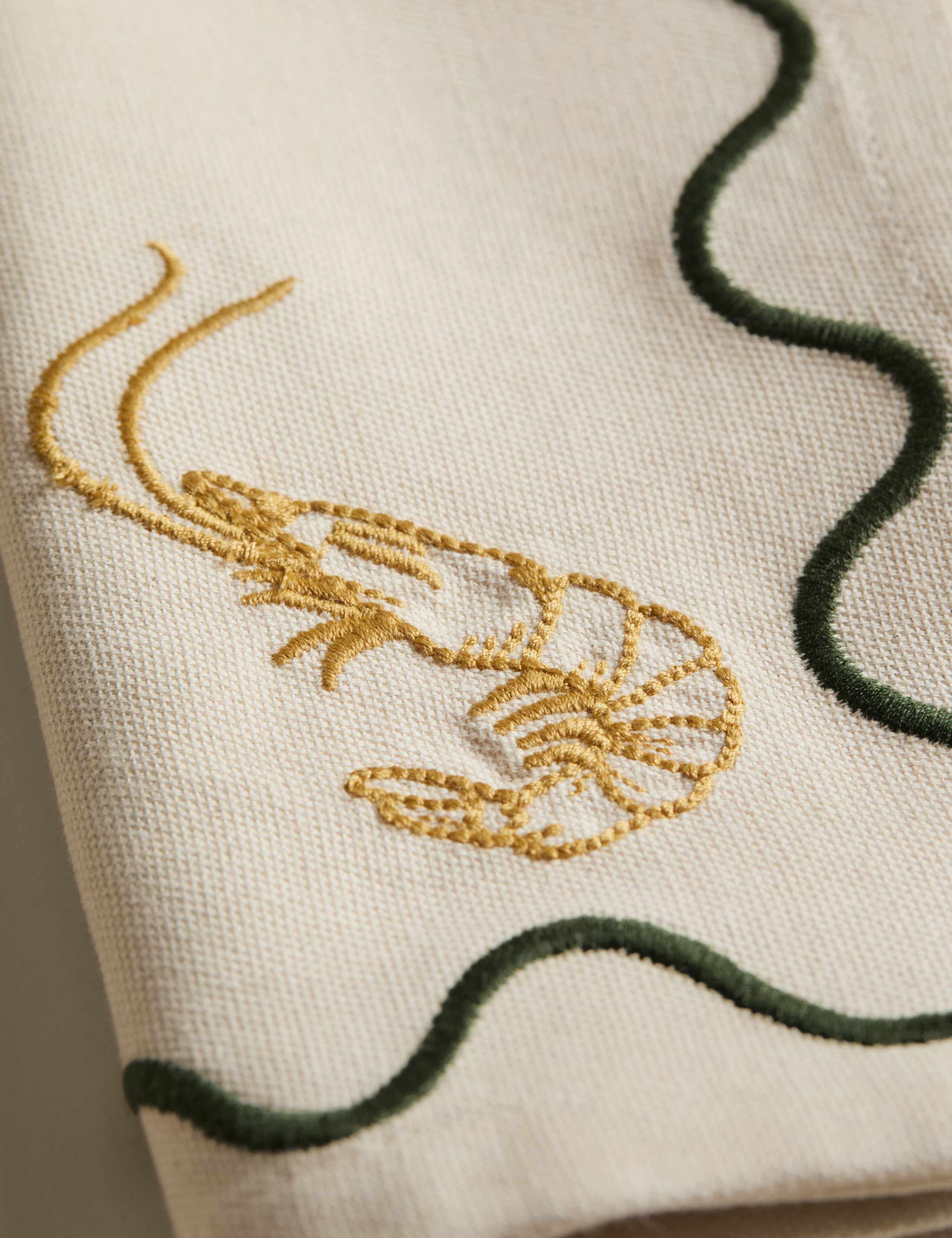 Set of 4 Pure Cotton Bistro Embroidered Napkins 2 of 4