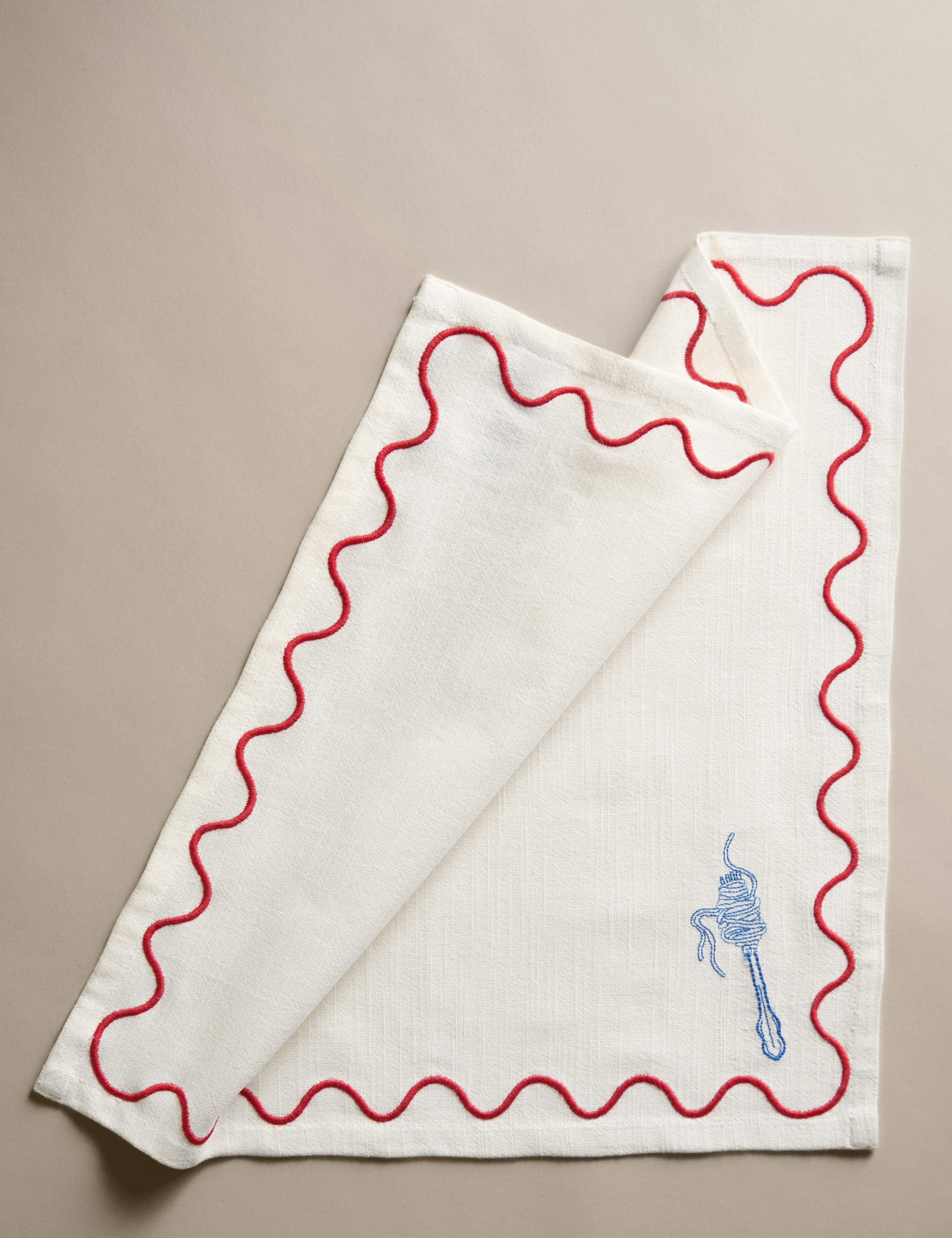 Set of 4 Pure Cotton Bistro Embroidered Napkins 4 of 4