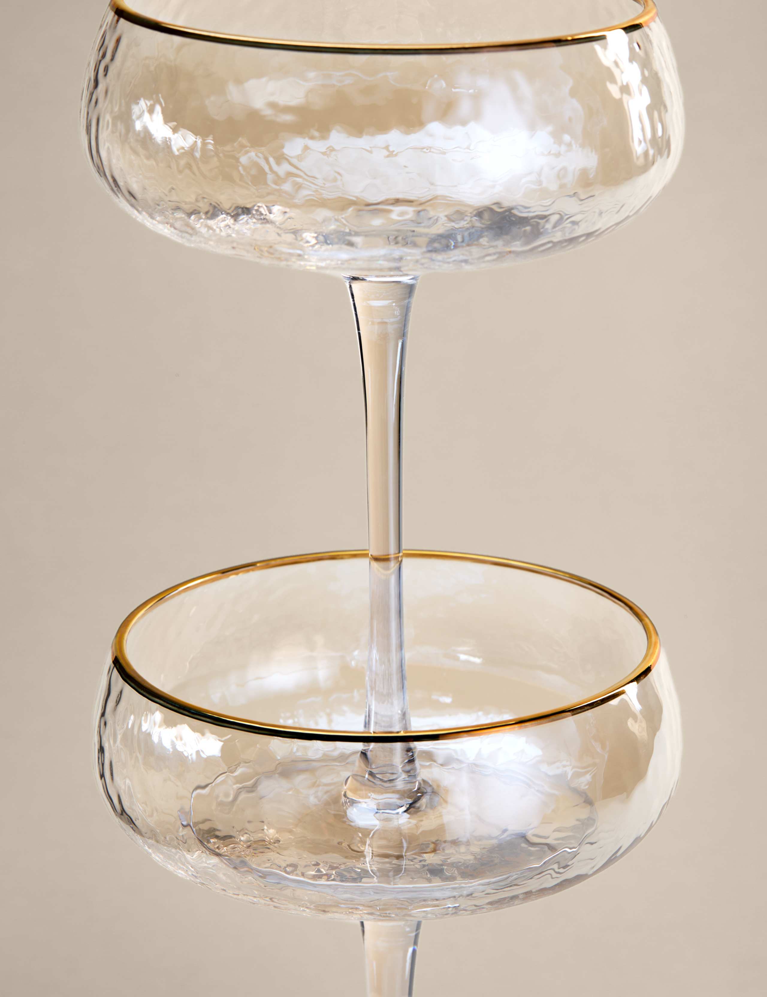 Set of 2 Hammered Lustre Coupe Glasses 4 of 5