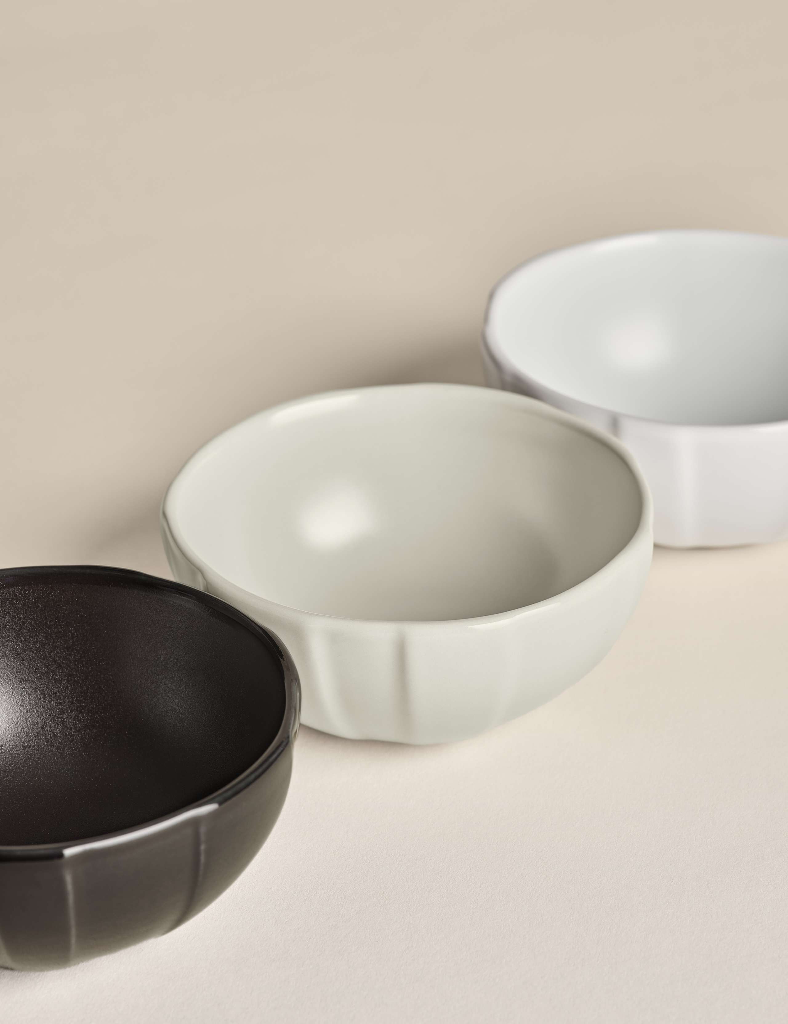 Set of 3 Ceramic Textured Nibble Bowls 4 of 6