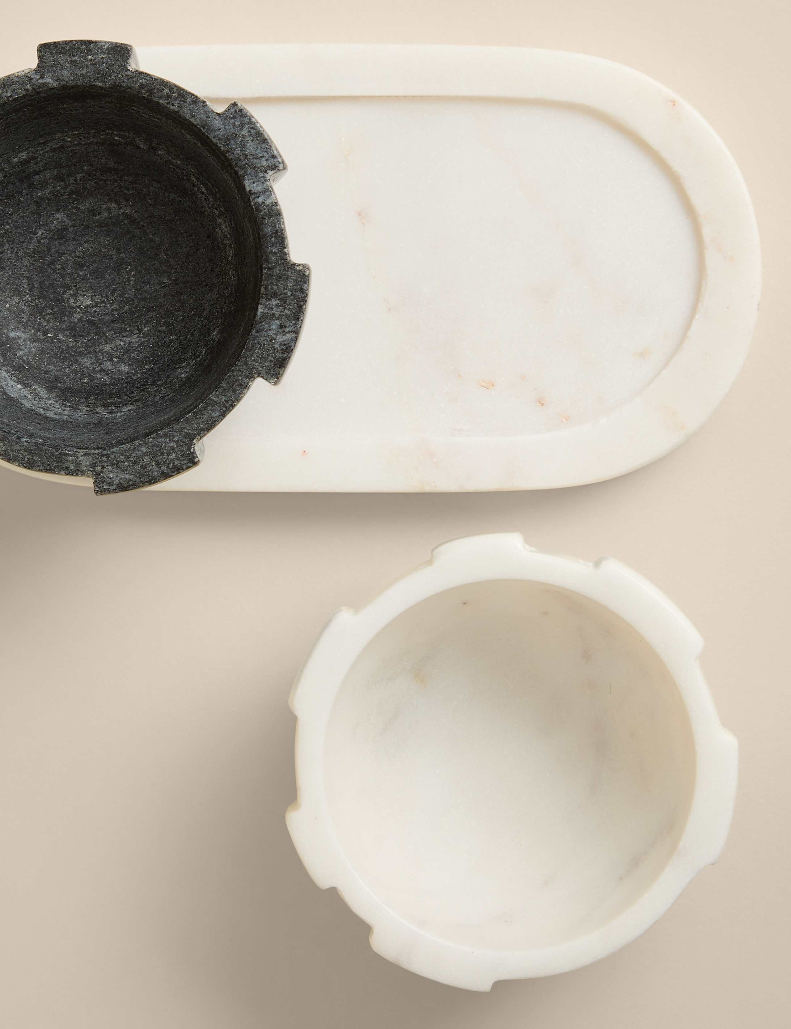 Marble Textured Pinch Pots & Tray 5 of 6