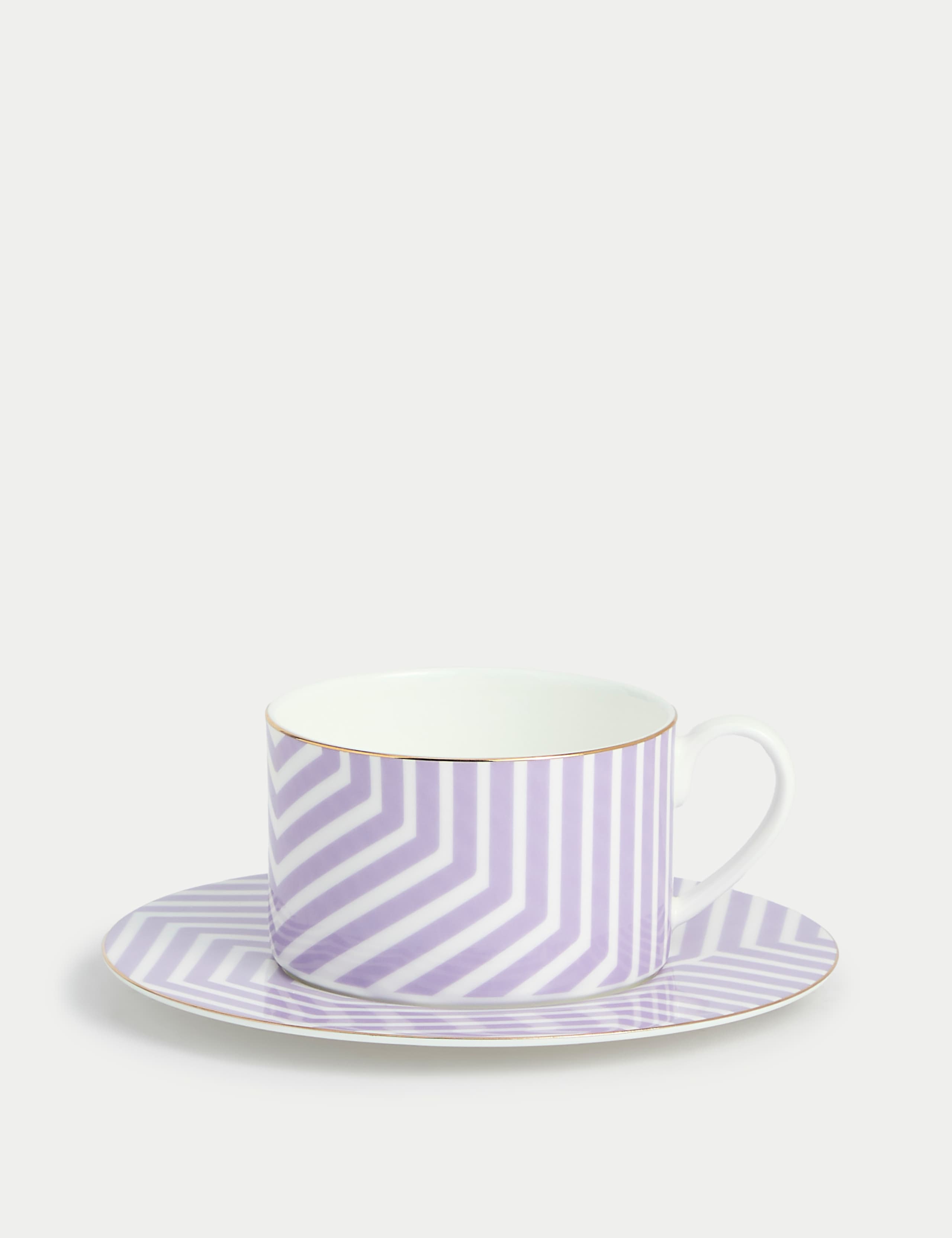 Bone China Geometric Cup & Saucer 1 of 4