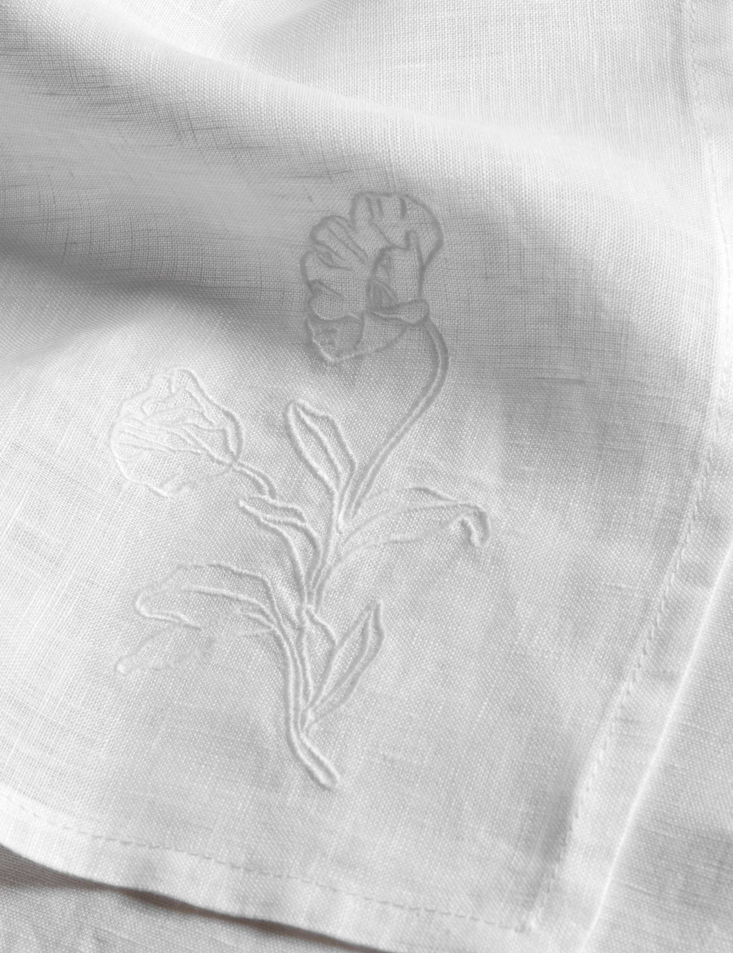 Set of 2 Pure Linen Embroidered Napkins 2 of 5