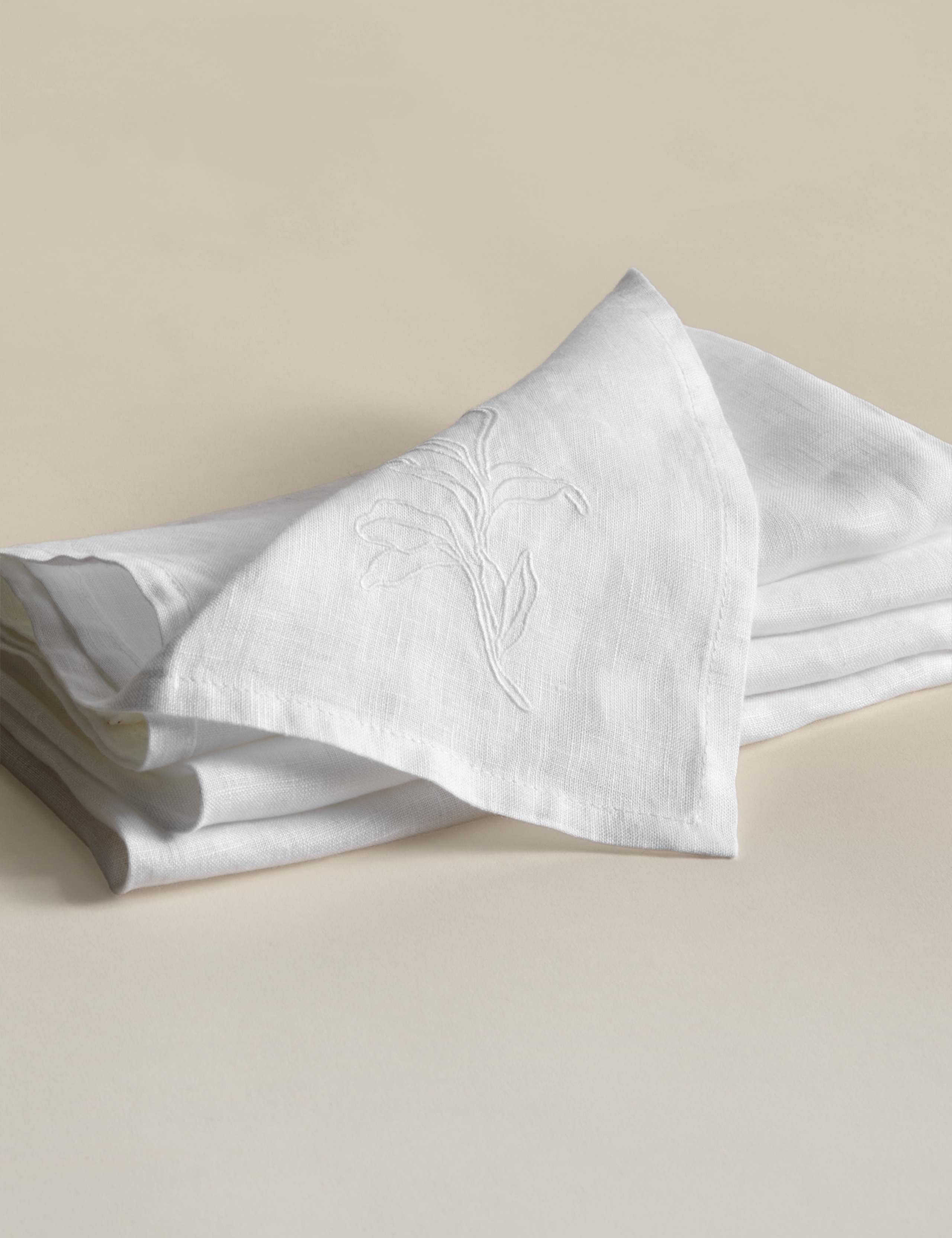 Set of 2 Pure Linen Embroidered Napkins 5 of 5