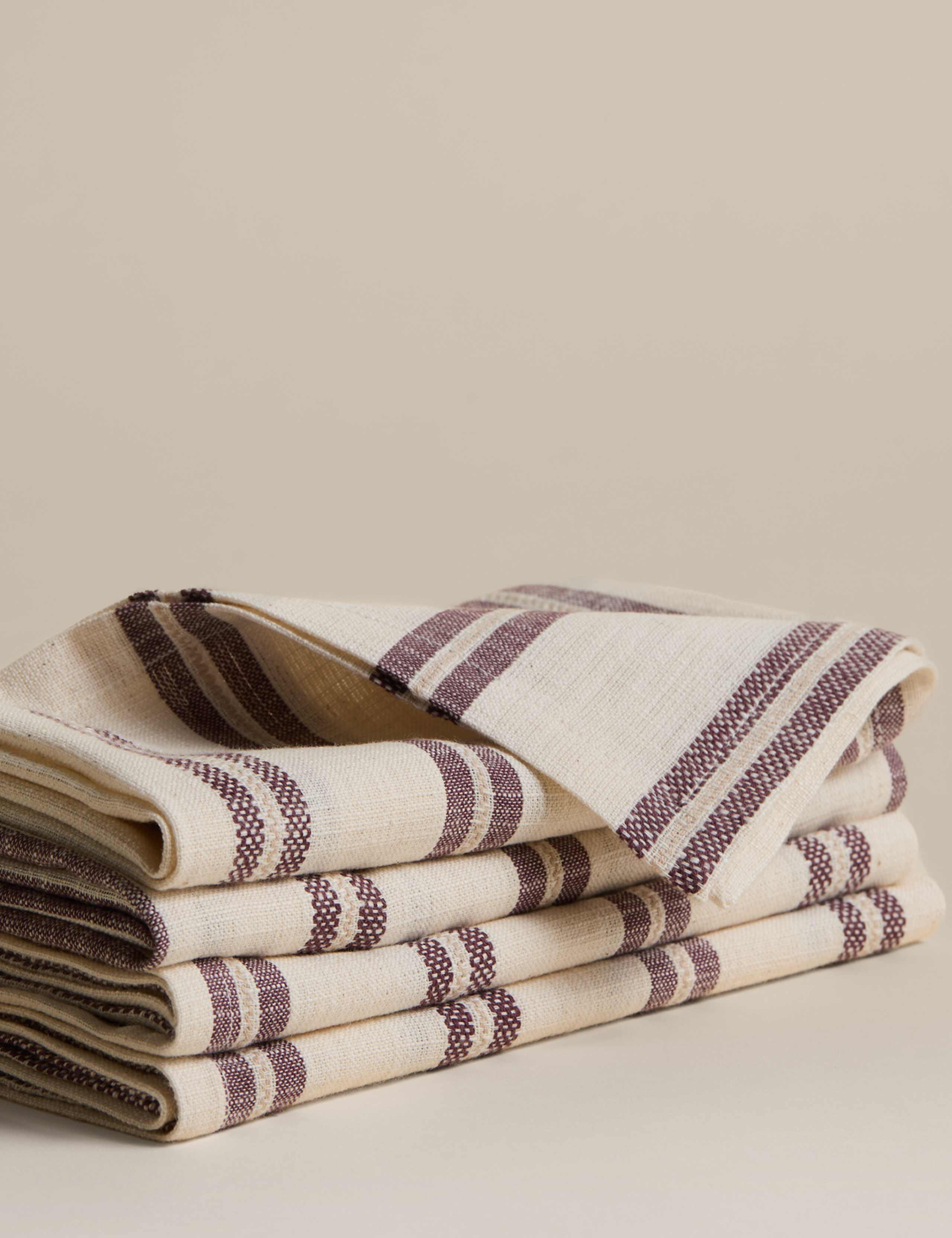 Set of 4 Cotton Rich Striped Napkins 3 of 4