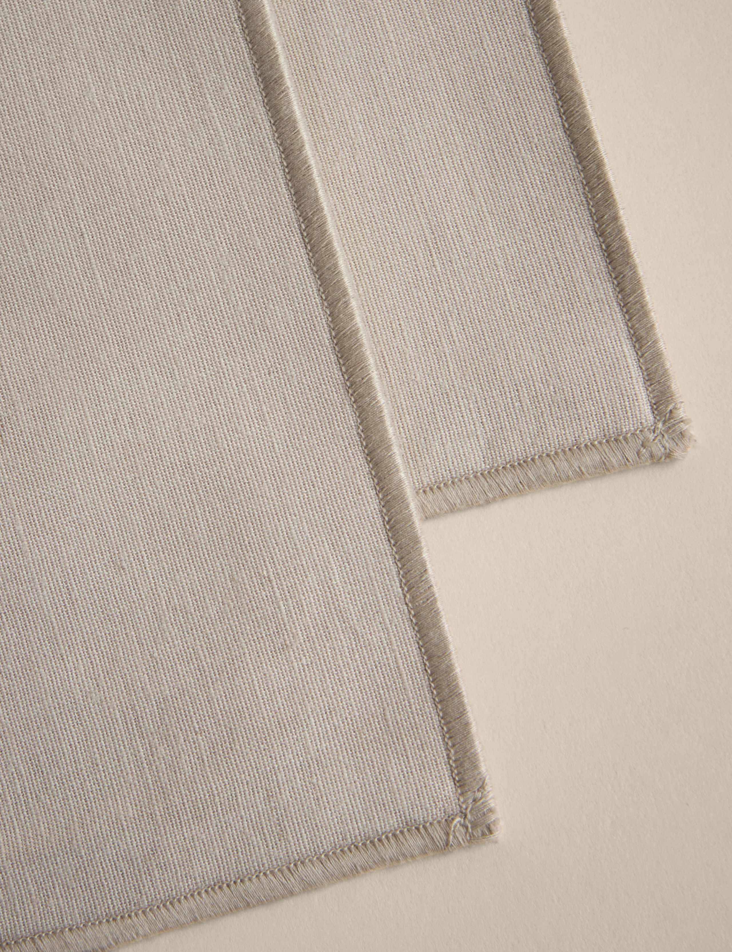 Set of 2 Cotton with Linen Embroidered Edge Placemats 3 of 4