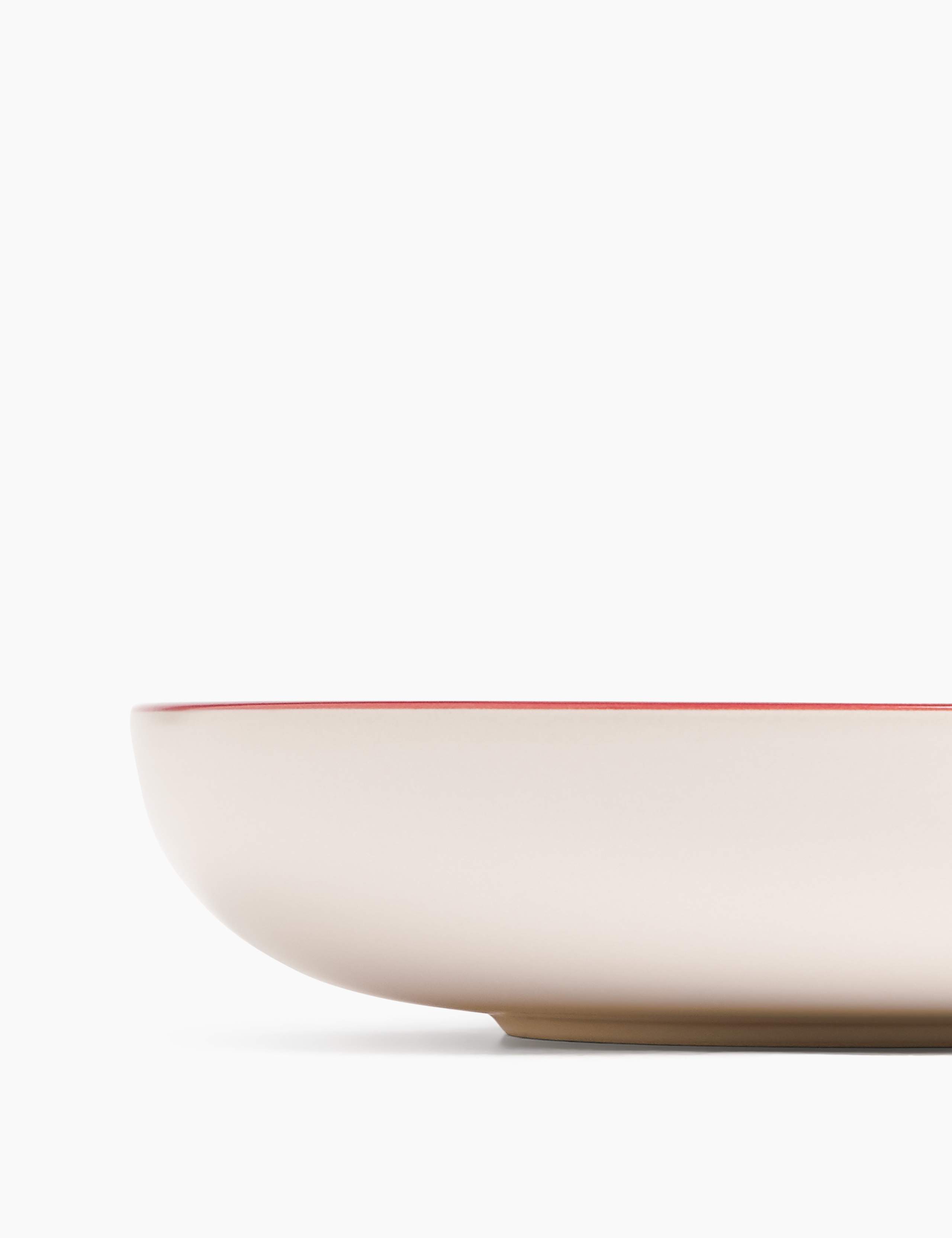 Tribeca Red Rim Pasta Bowl 4 of 4