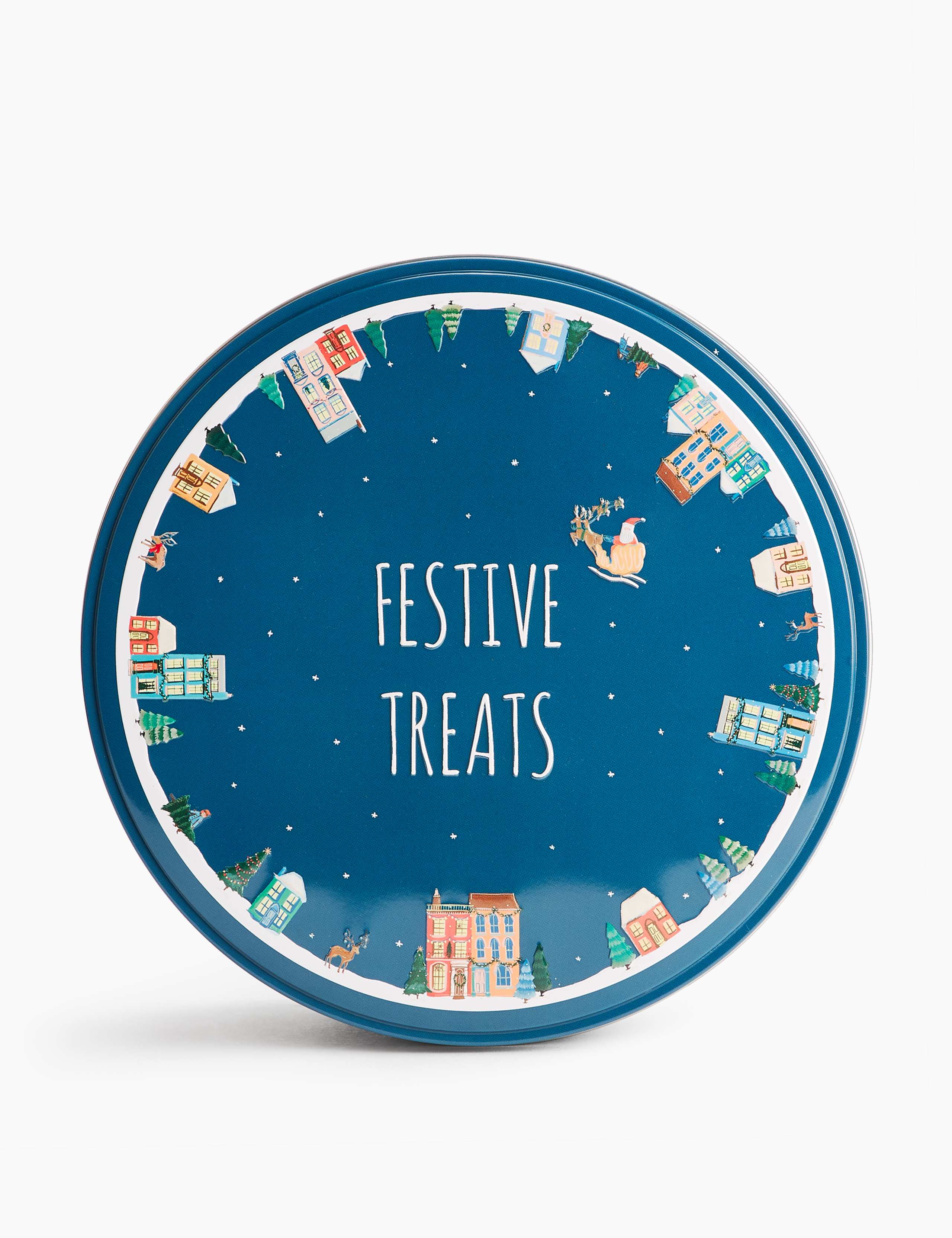 Embossed Round Christmas Tin 1 of 4
