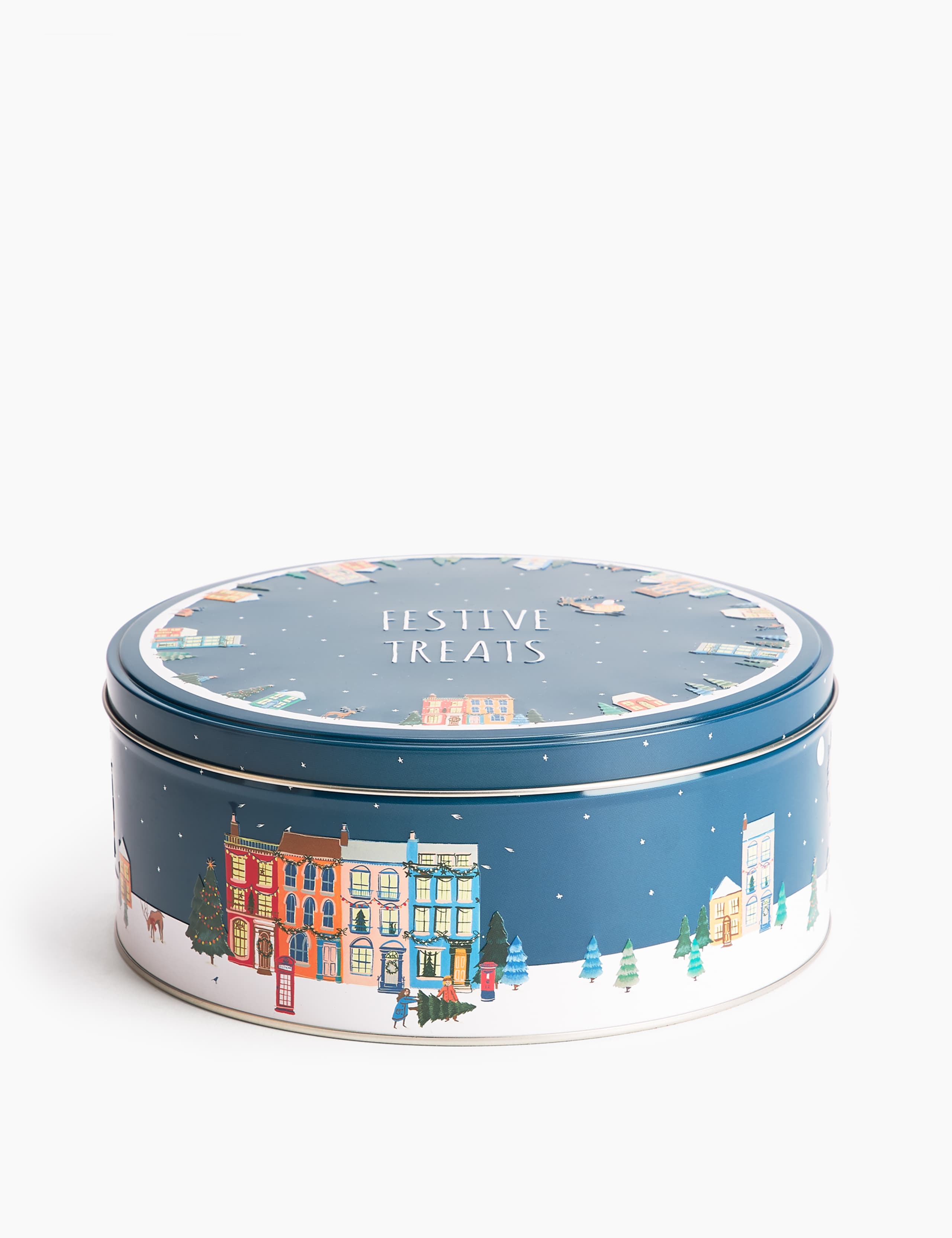 Embossed Round Christmas Tin 2 of 4