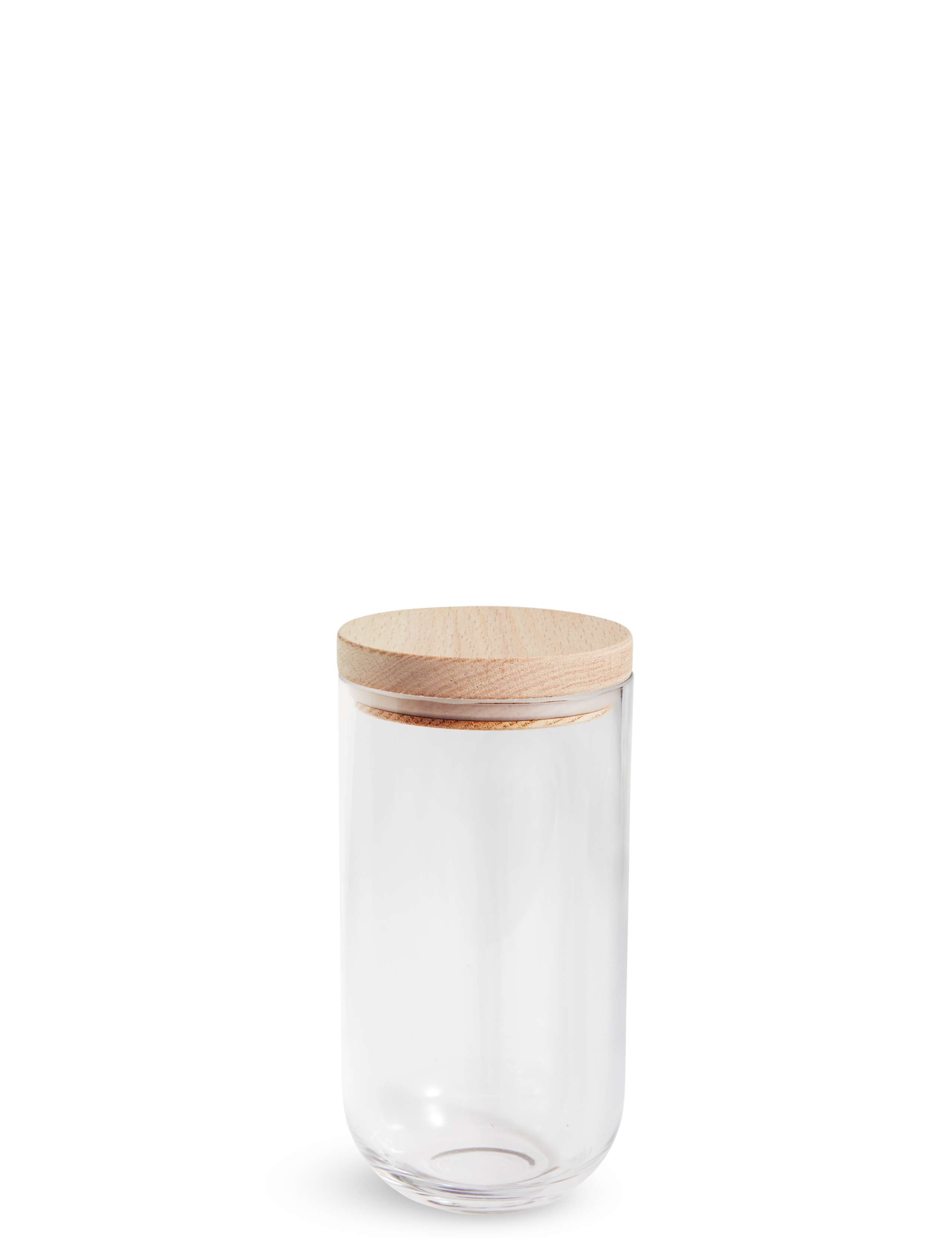Oak Glass & Wood Lid Large Storage 1 of 2